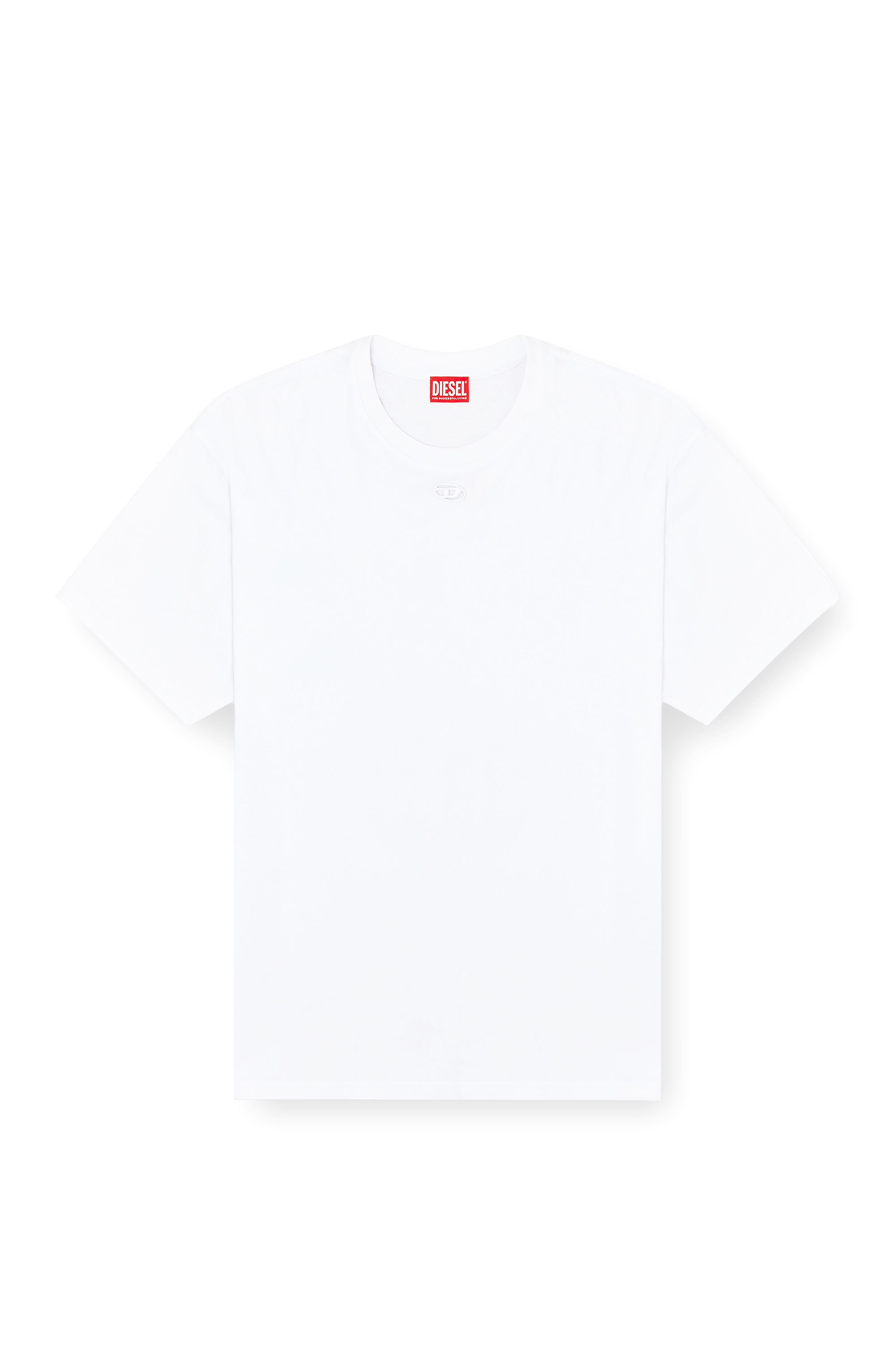 Diesel - T-BOXT-DCO, Herren Locker geschnittenes Baumwoll-T-Shirt mit Oval D Stickerei in Wei&szlig; - 2
