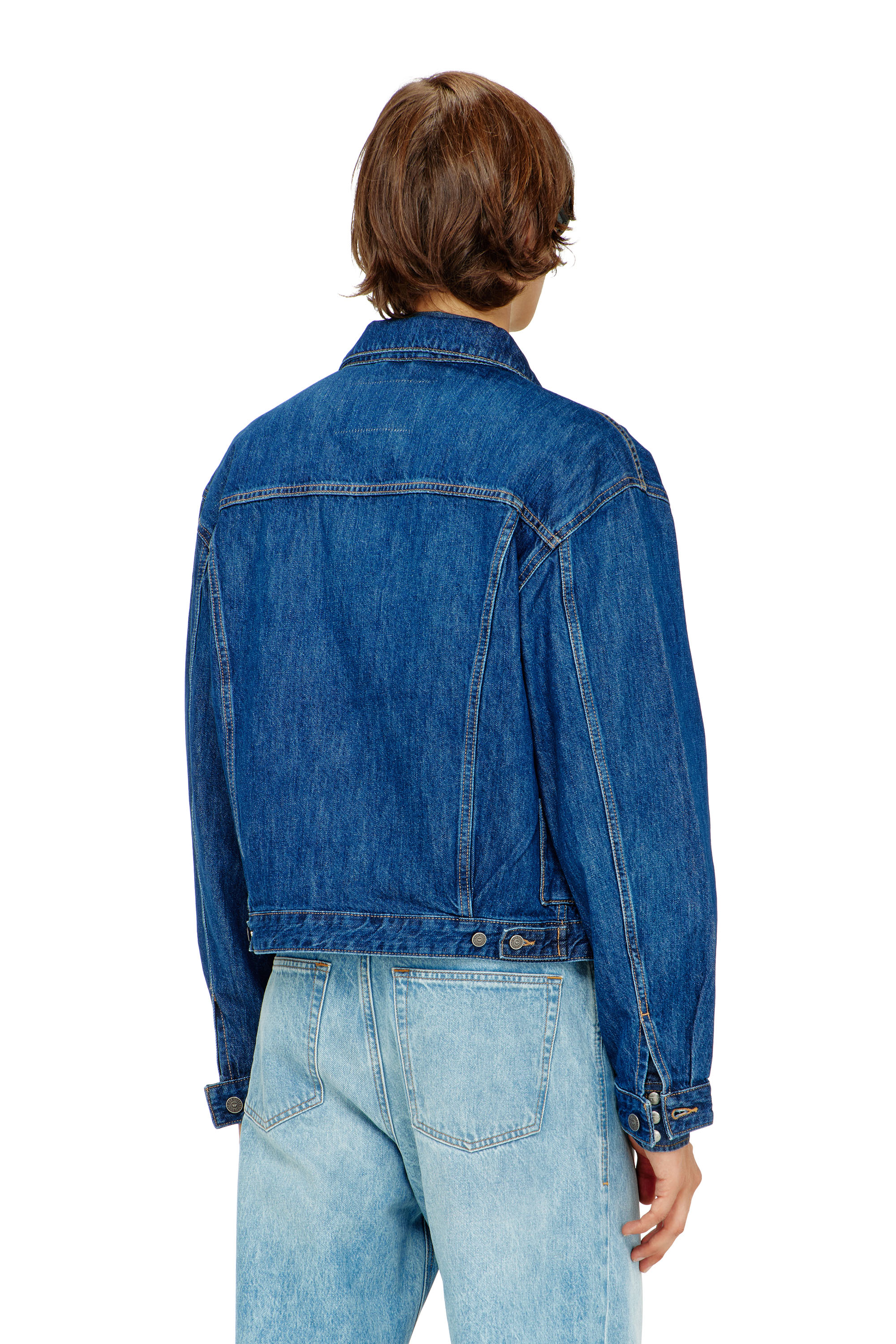 Diesel - D-RANGER, Herren Truckerjacke aus Denim in Mittelblau - 4