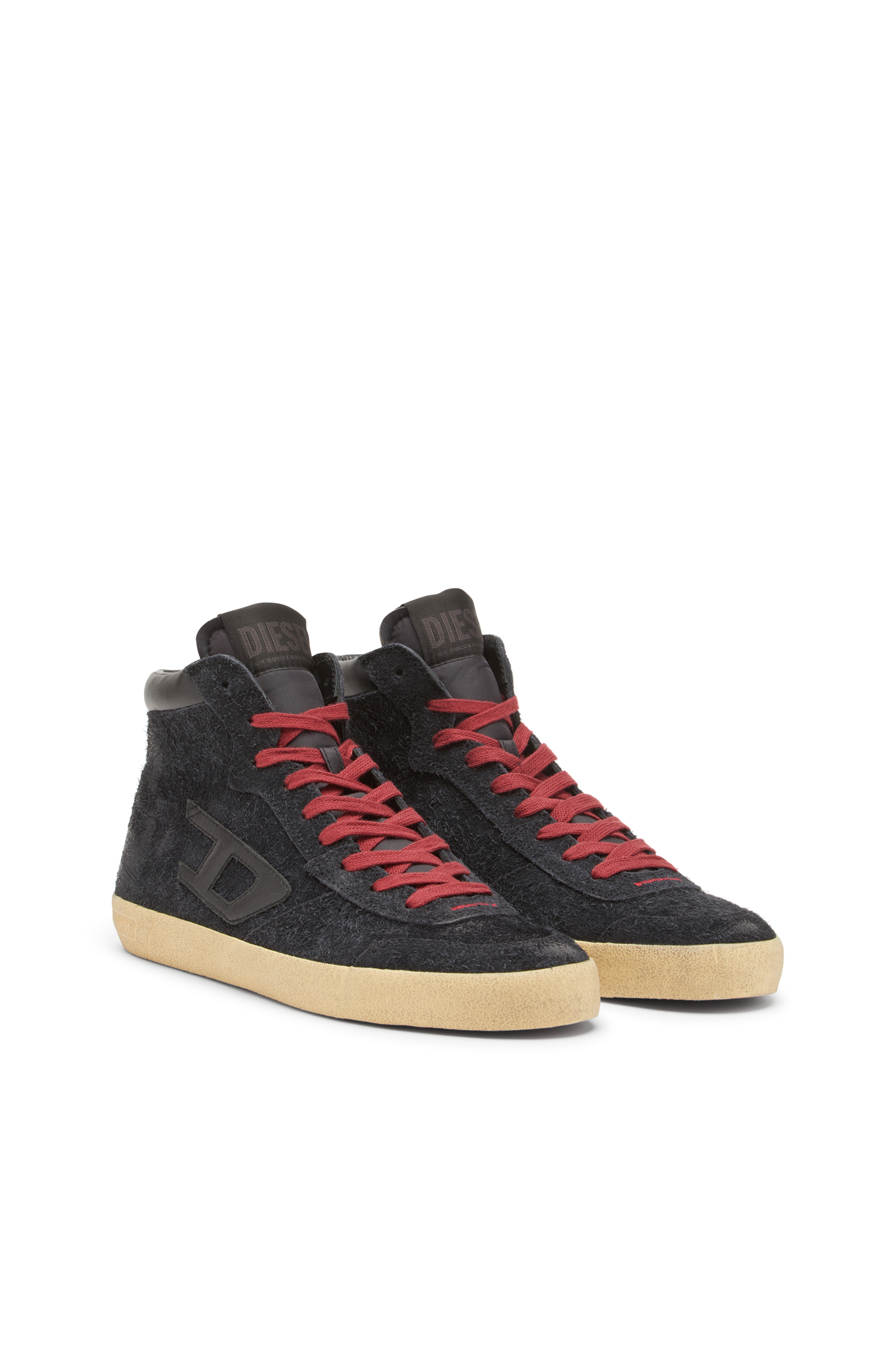 Diesel - S-LEROJI MID, Herren S-Leroji-High Top-Sneakers aus aufgerautem Wildleder in Schwarz - 2