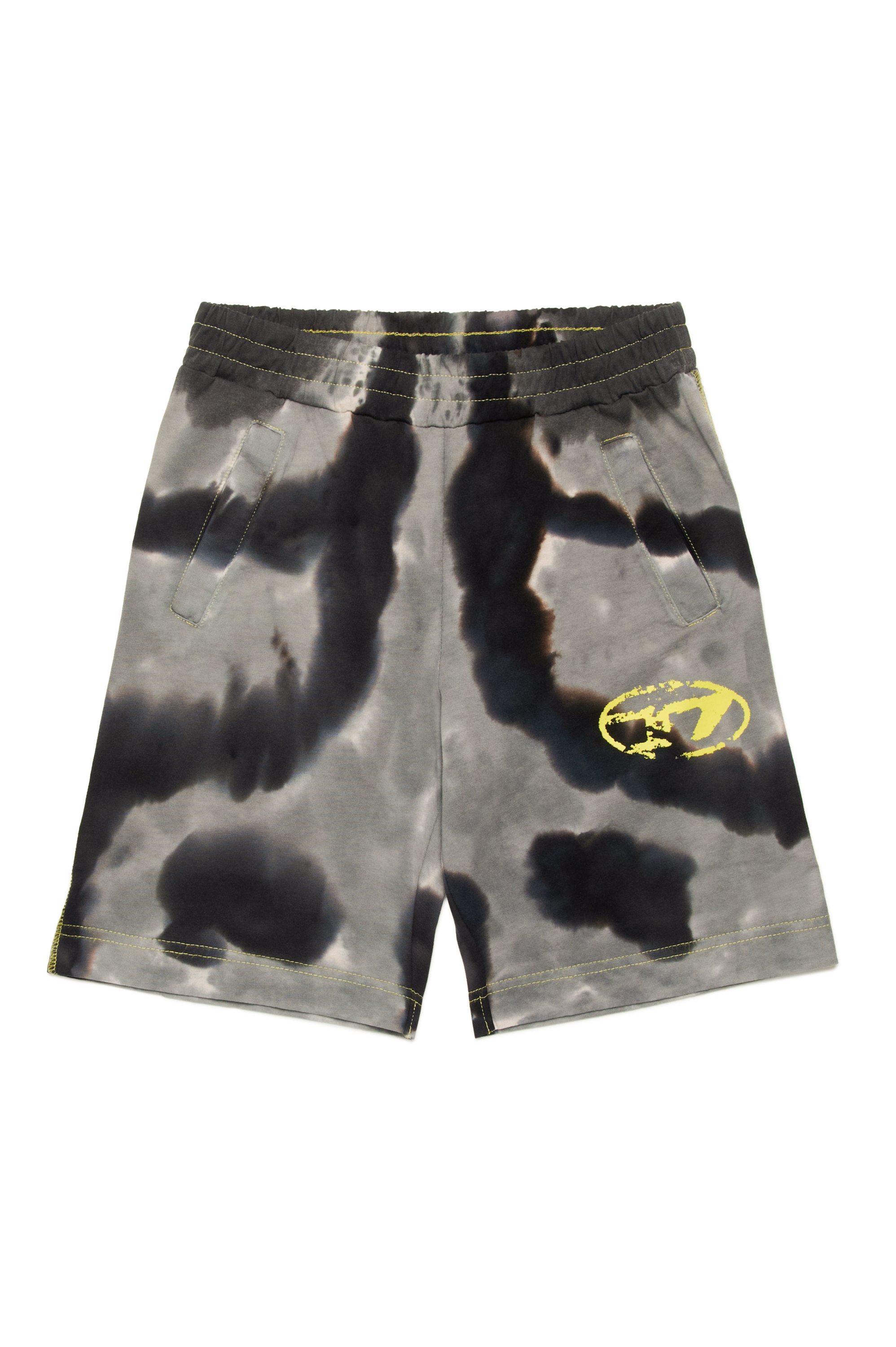 Diesel - PBOBX, Herren Sweatshorts mit Batik-Print in Schwarz - 1