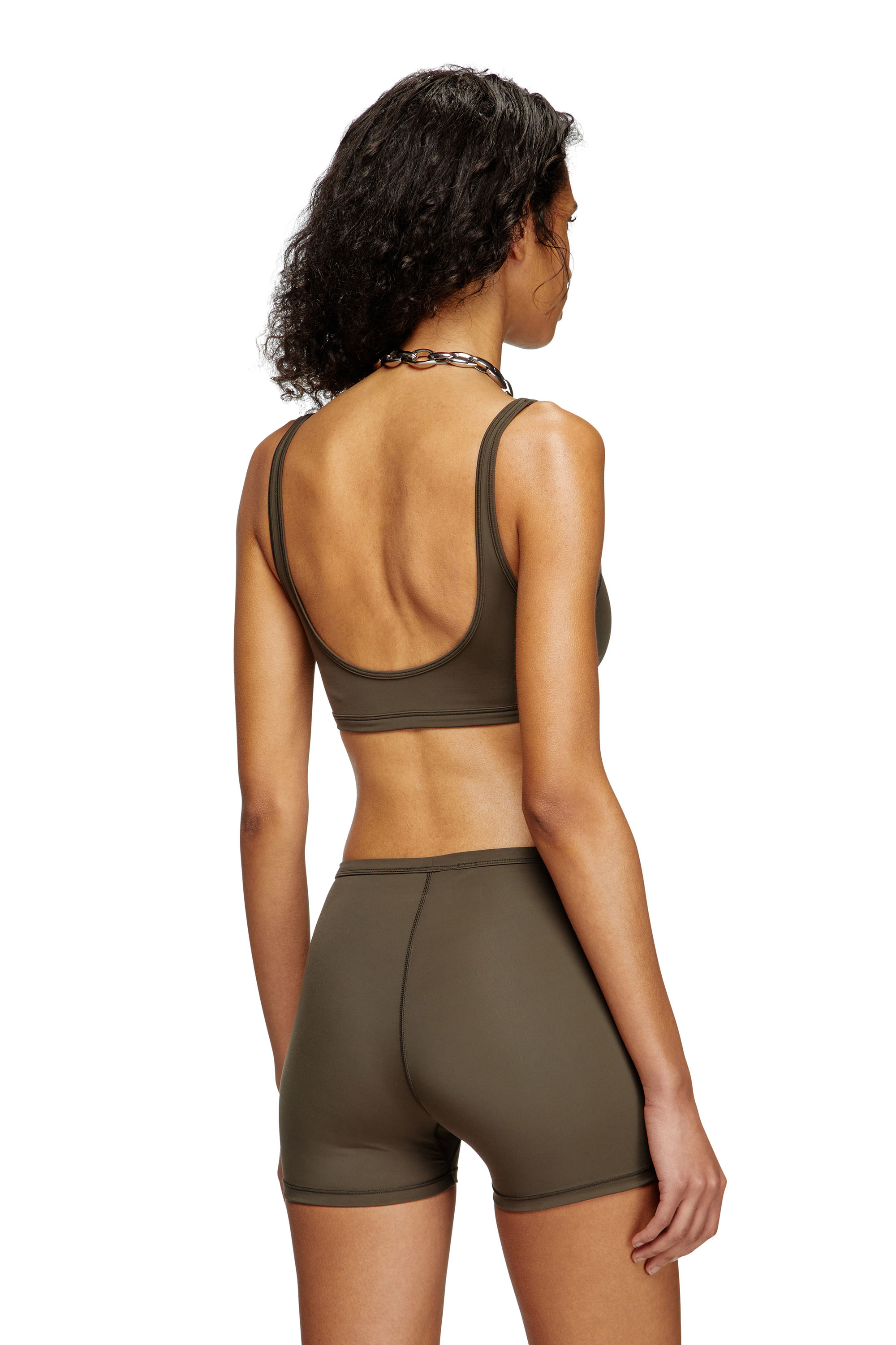 Diesel - CHELSEA-UTLT, Damen Sport-BH mit Cutout-Logo in Braun - 3