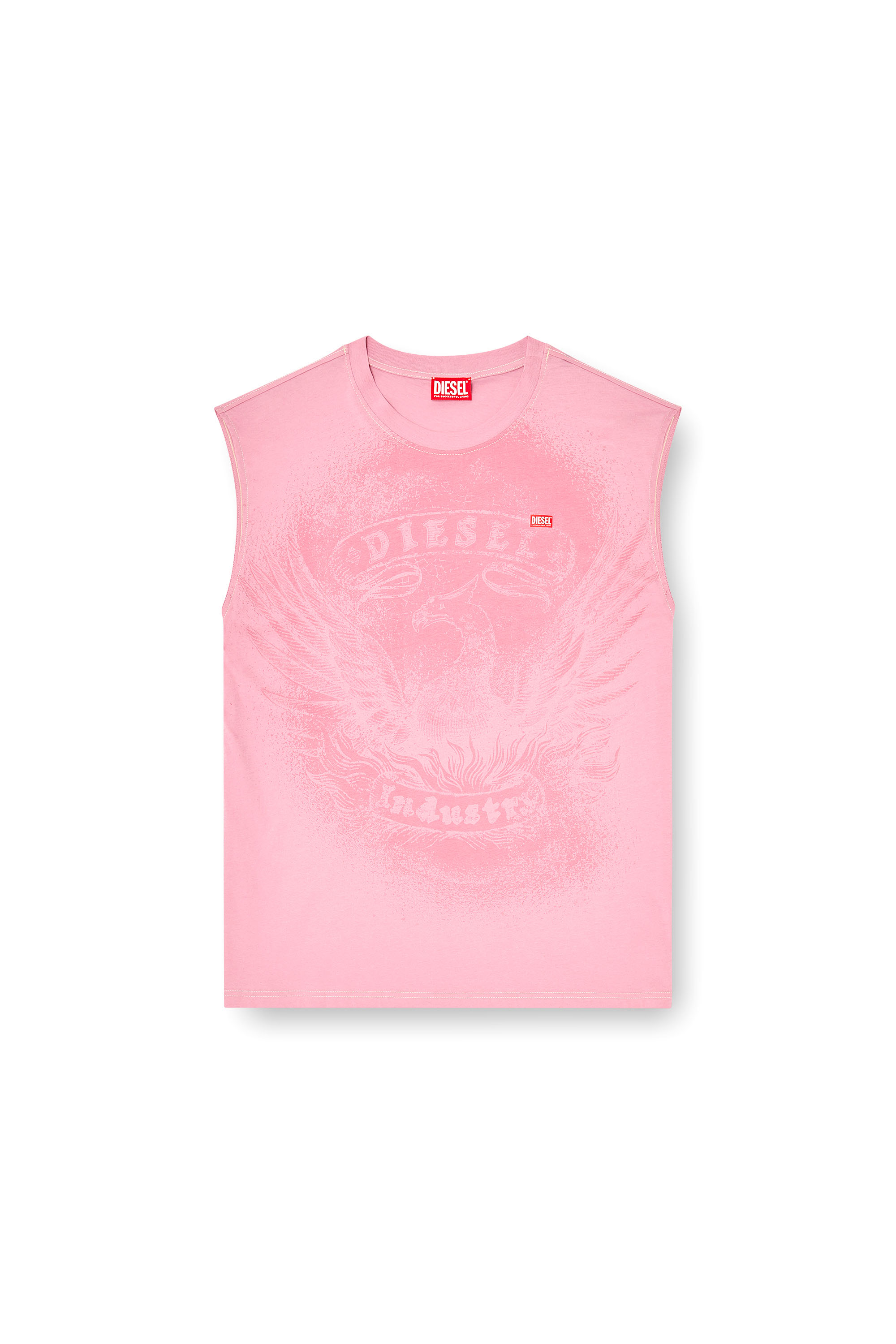 Diesel - T-BOXT-SL-NOTCH, Herren &Auml;rmelloses Top aus Baumwolle mit tonaler Grafik in Rosa - 3