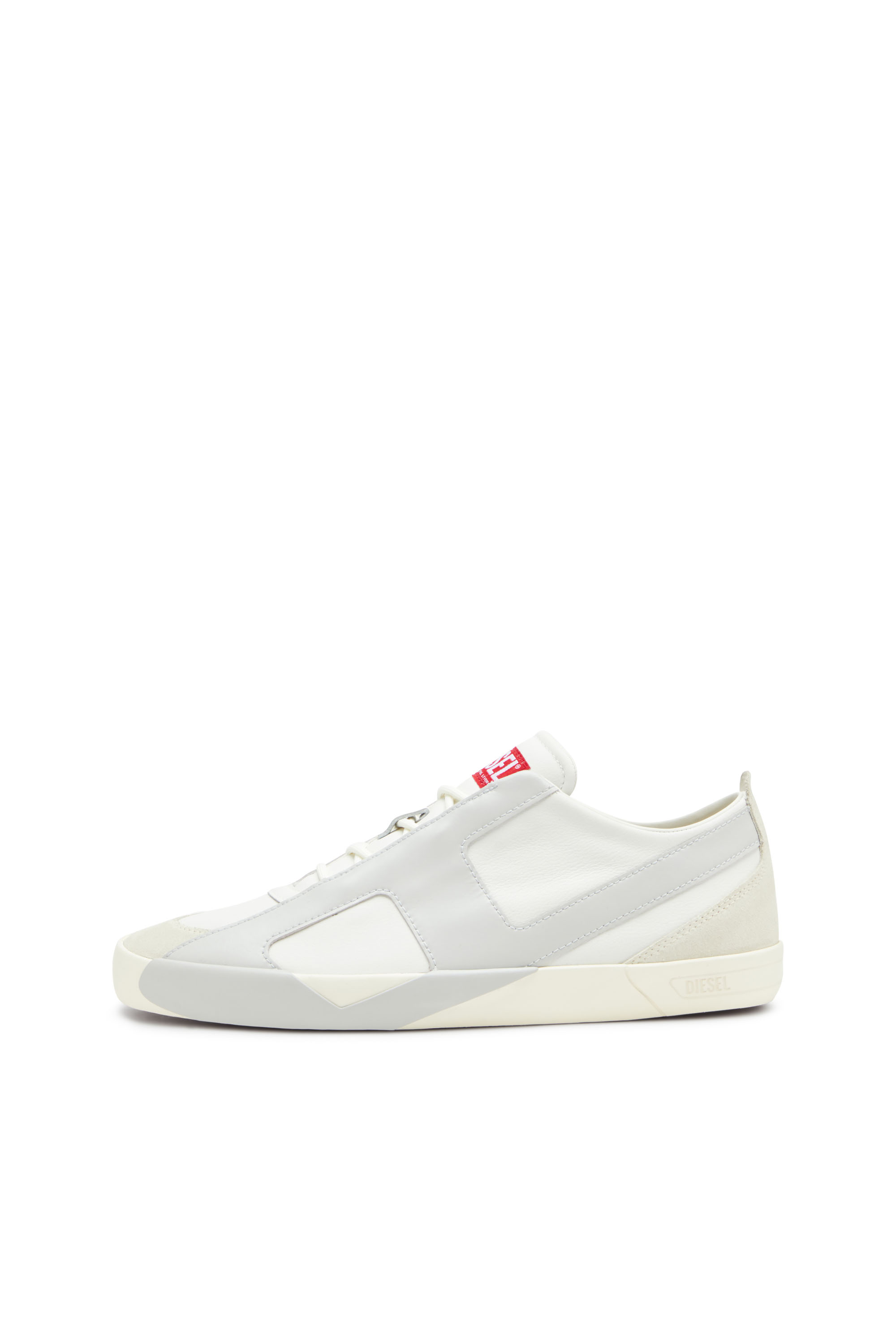 Diesel - S-SLANTE-D LOW, Herren S-Slante-D-Sneaker aus Wildleder und Leder mit D-Logo in Weiss/Grau - 3