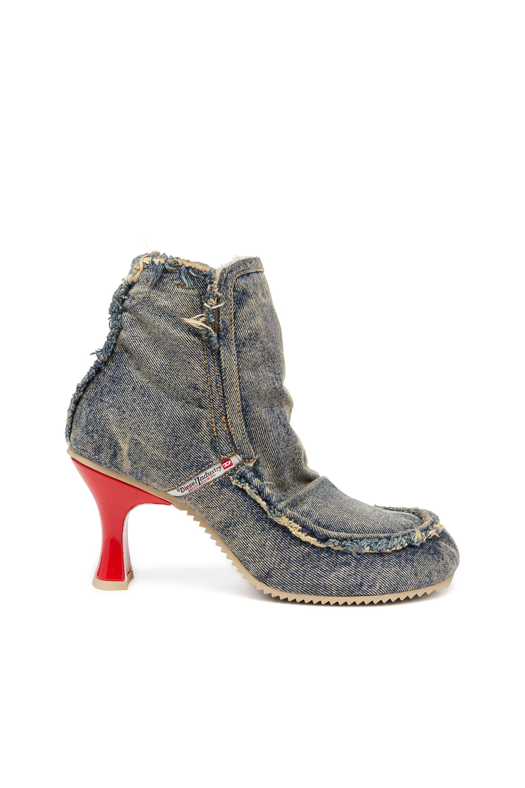 Diesel - D-WOODSTOCK HEEL AB, Damen D-Woodstock - Stiefel aus Denim mit Absatz in Blau - 1