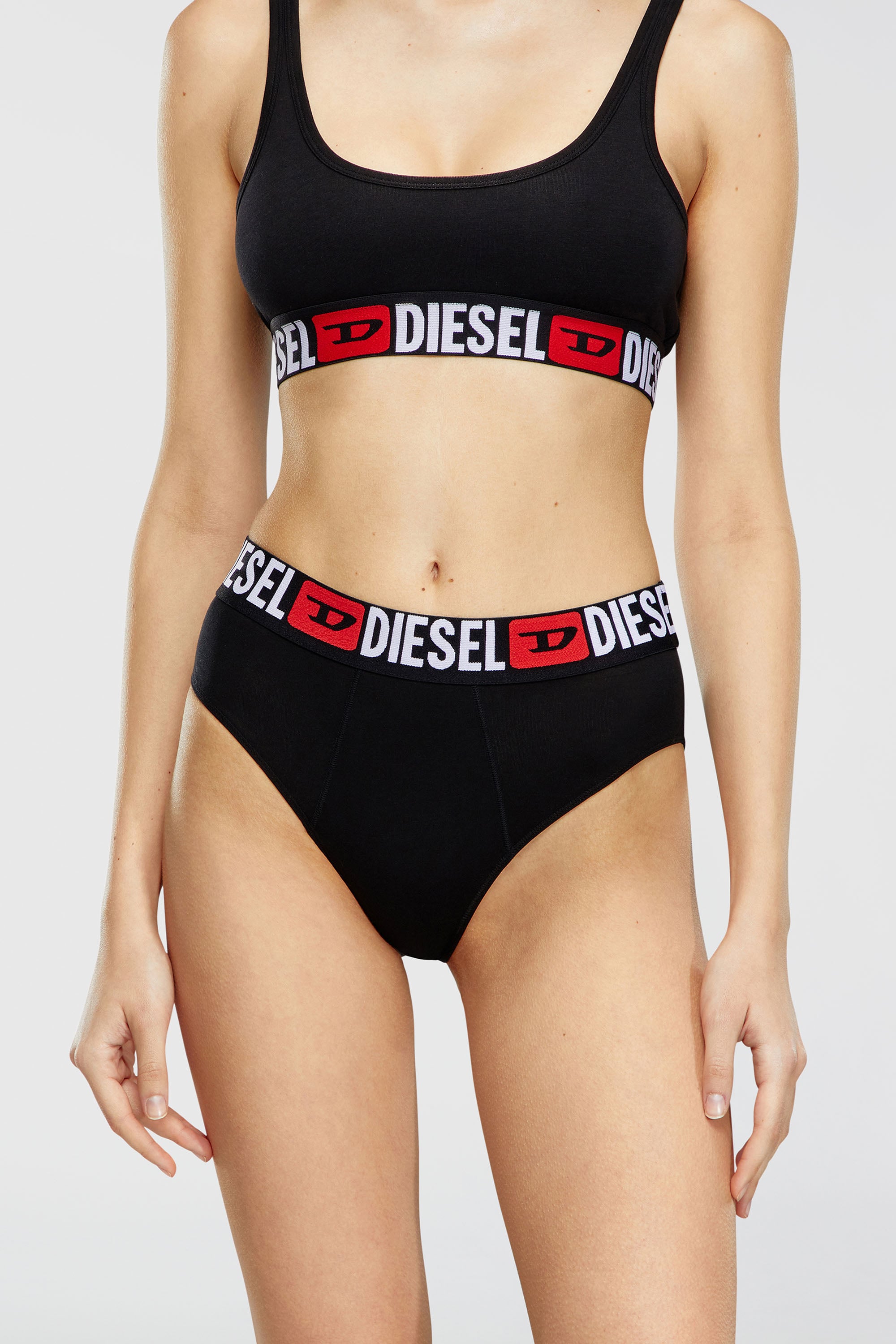 Diesel - UFPN-BLANCA-R-THREEPACK, Damen Gerippte Briefs mit hohem Bund im Dreierpack in Schwarz - 2