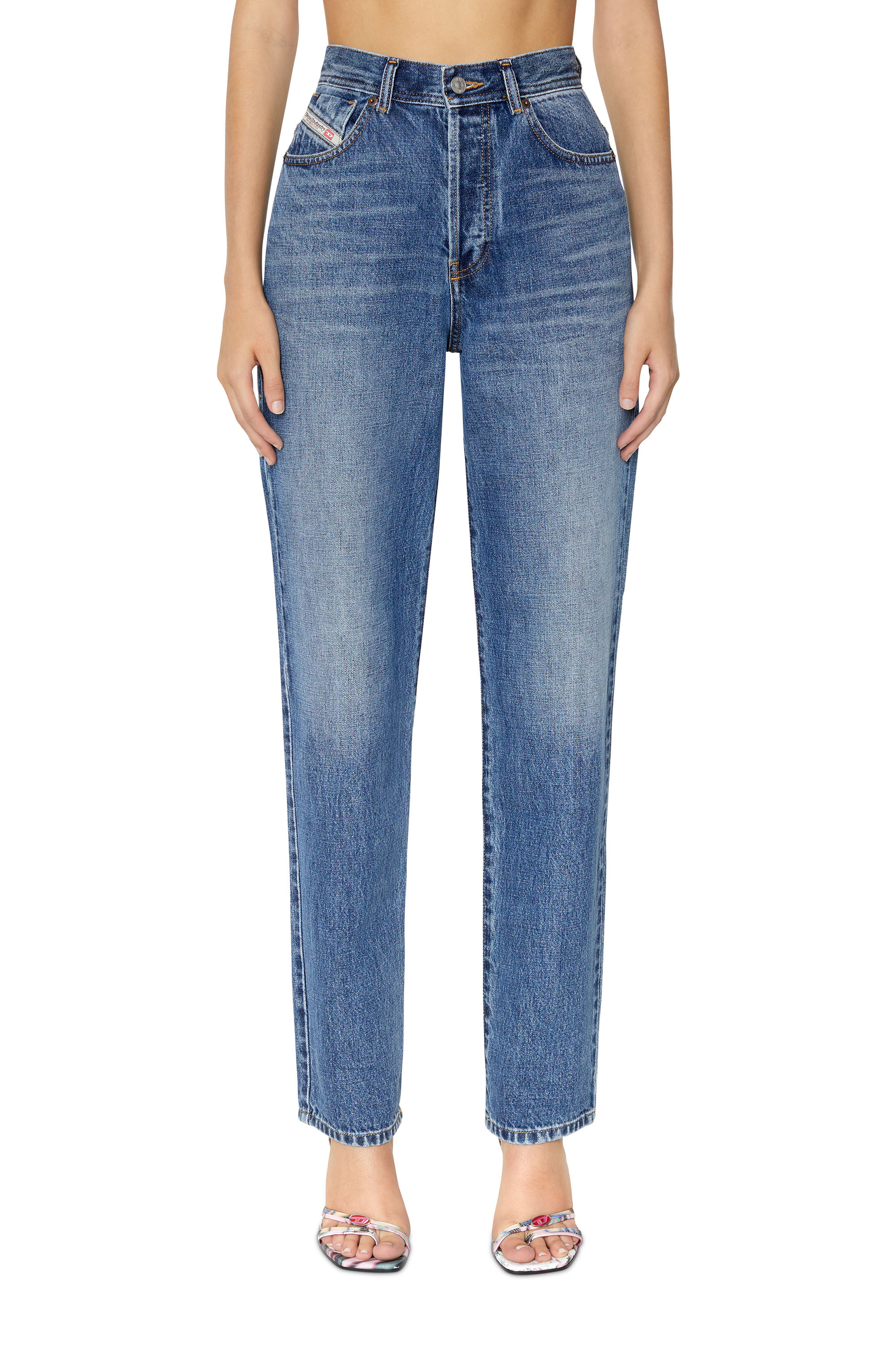 Diesel - 1956 D-Tulip 007C2 Straight Jeans, Mittelblau - Image 1