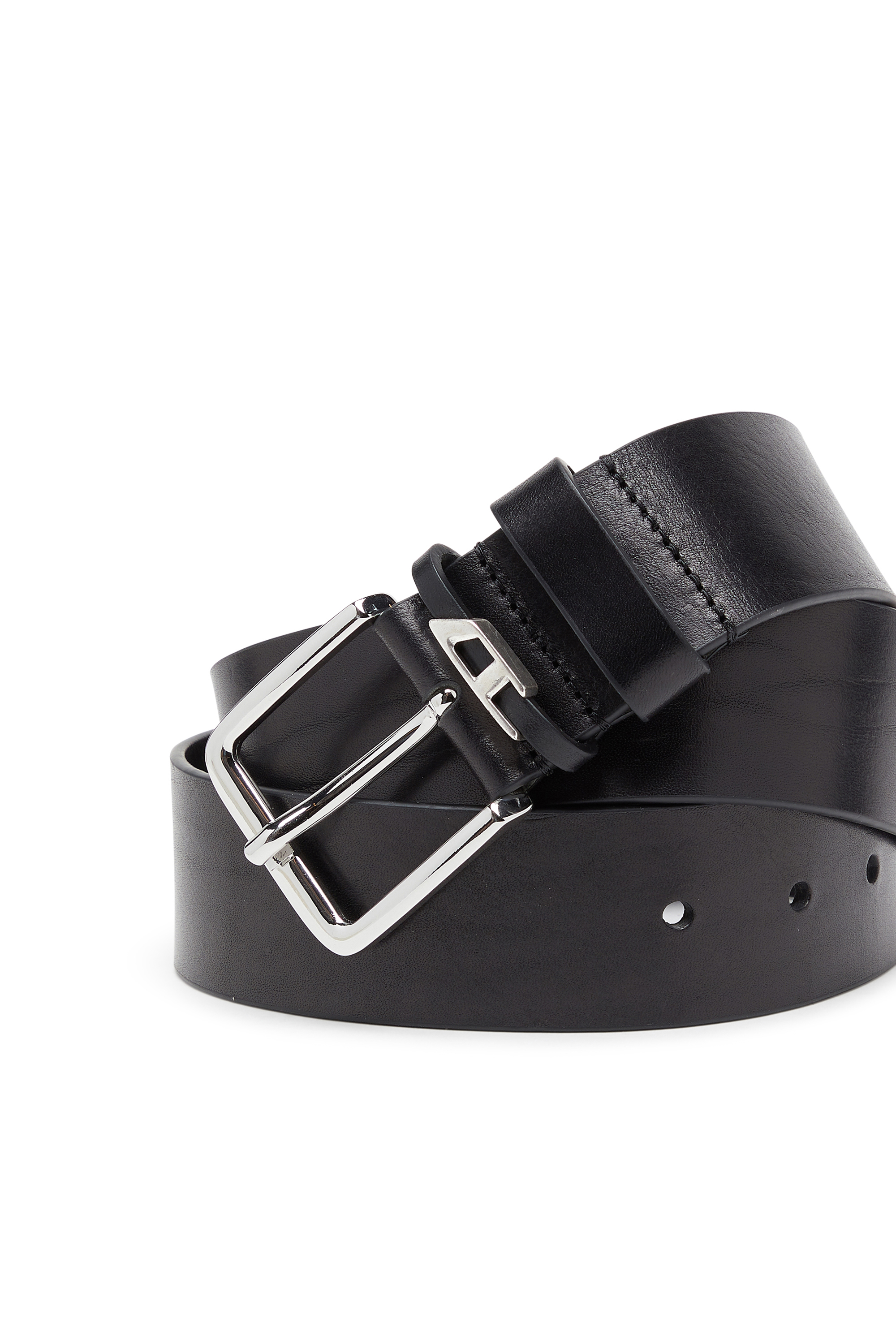 Diesel - B-D LOOP, Herren 4 cm G&uuml;rtel aus Crinkle-Leder in Schwarz - 3
