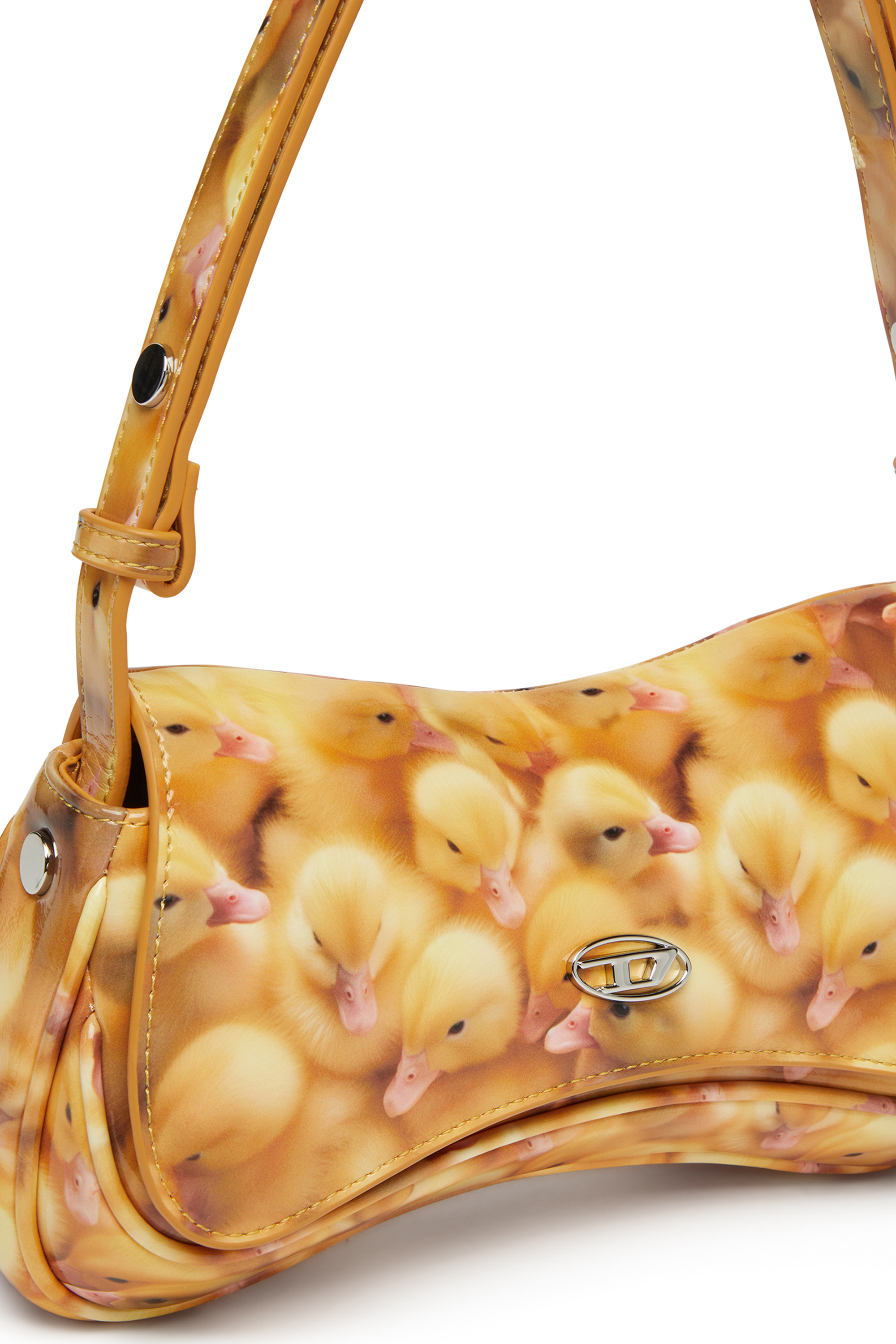 Diesel - PLAY CLUTCH, Damen Play-Glänzende Clutch mit Print in Gelb - 5