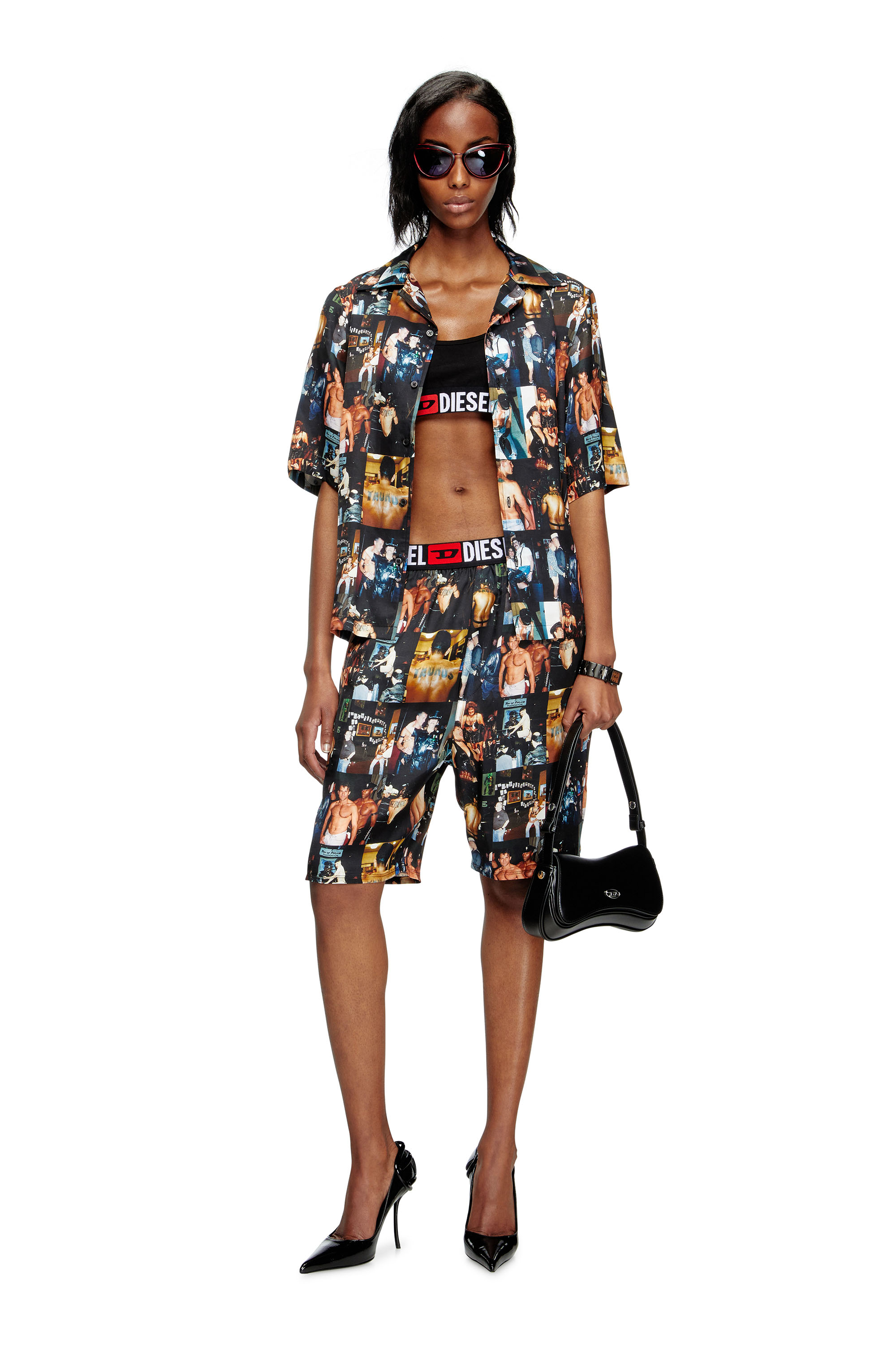 Diesel - PR-P-TOLL-SHOR-TOM25, Unisex Shorts mit Grafik-Prints in Schwarz - 4