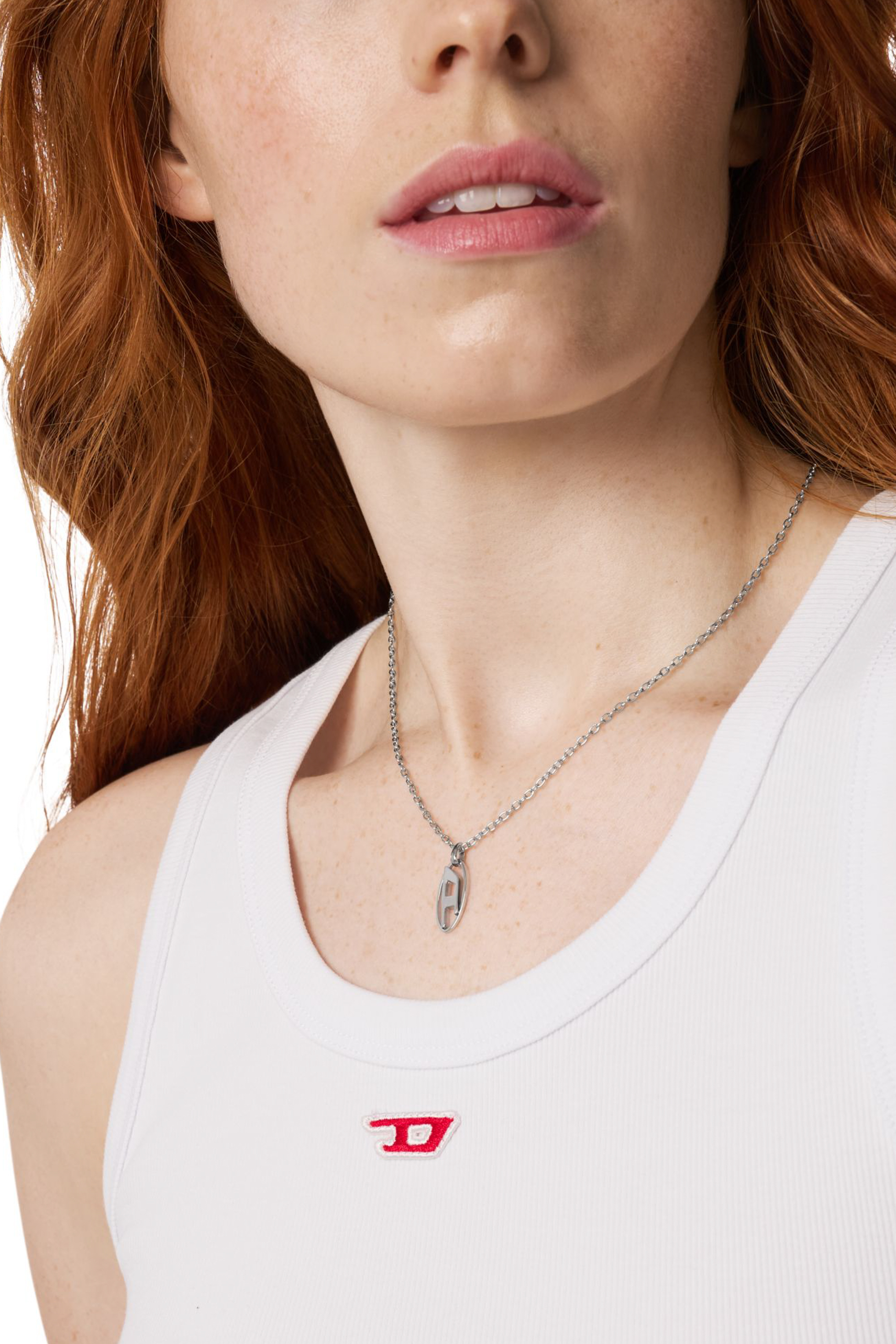 Diesel - DX1661040 JEWELLERY, Unisex Anhänger-Halskette aus Edelstahl in Silber - 3