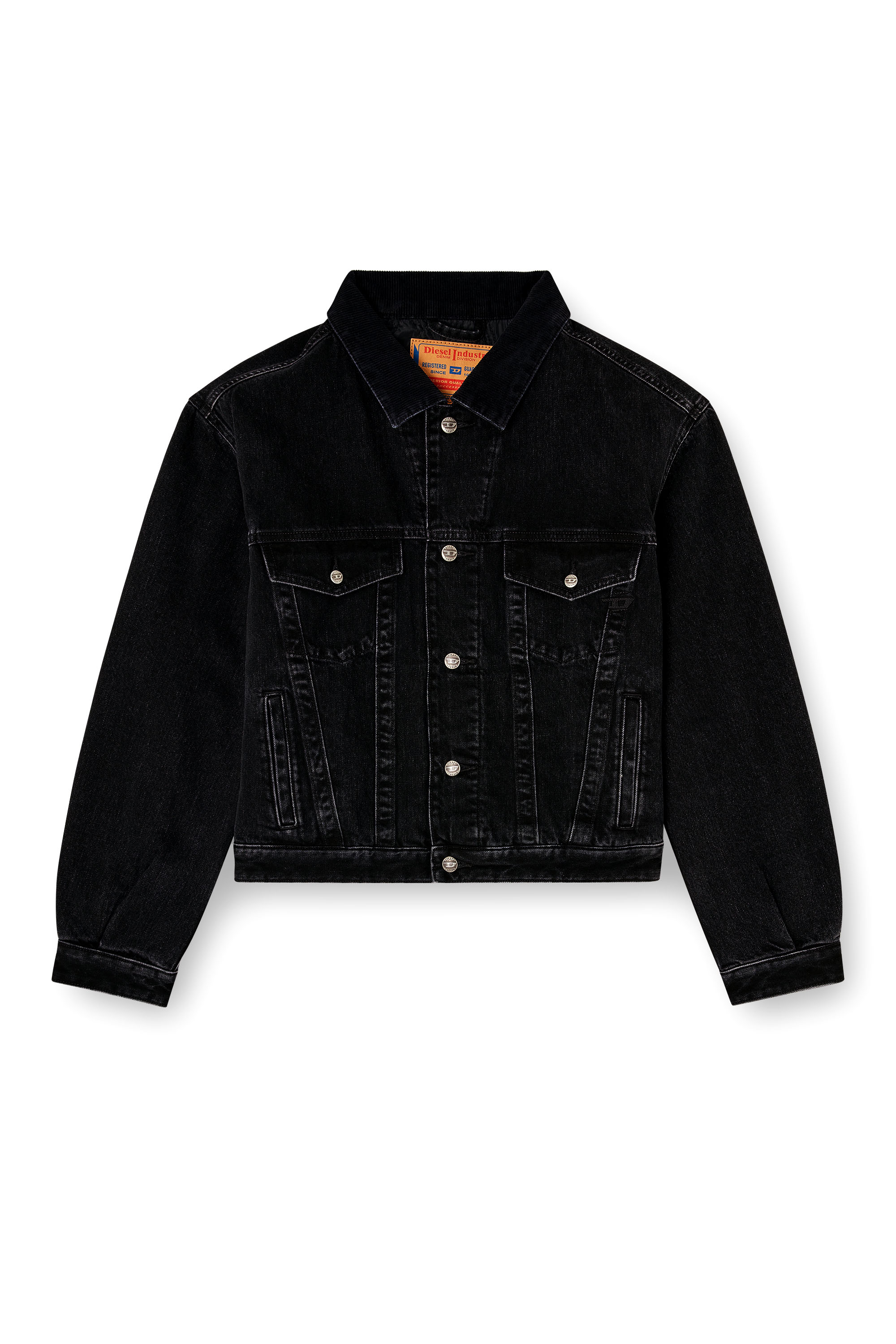 Diesel - D-RANGER-T, Unisex Gesteppte Truckerjacke aus Denim in Schwarz - 4