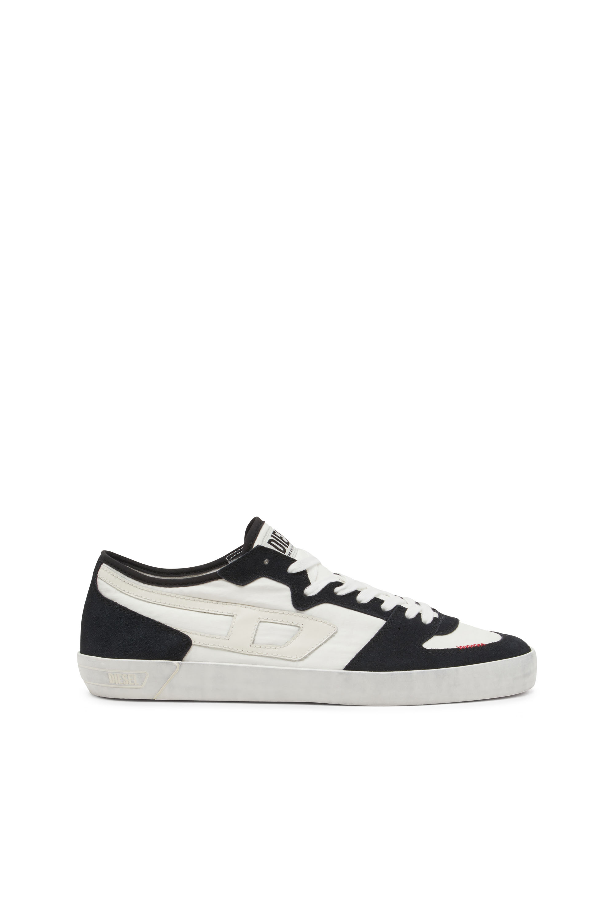 Diesel - S-LEROJI D-1 LOW, Herren Sneakers aus gepolstertem Ripstop und Veloursleder in Schwarz/Weiss - 1