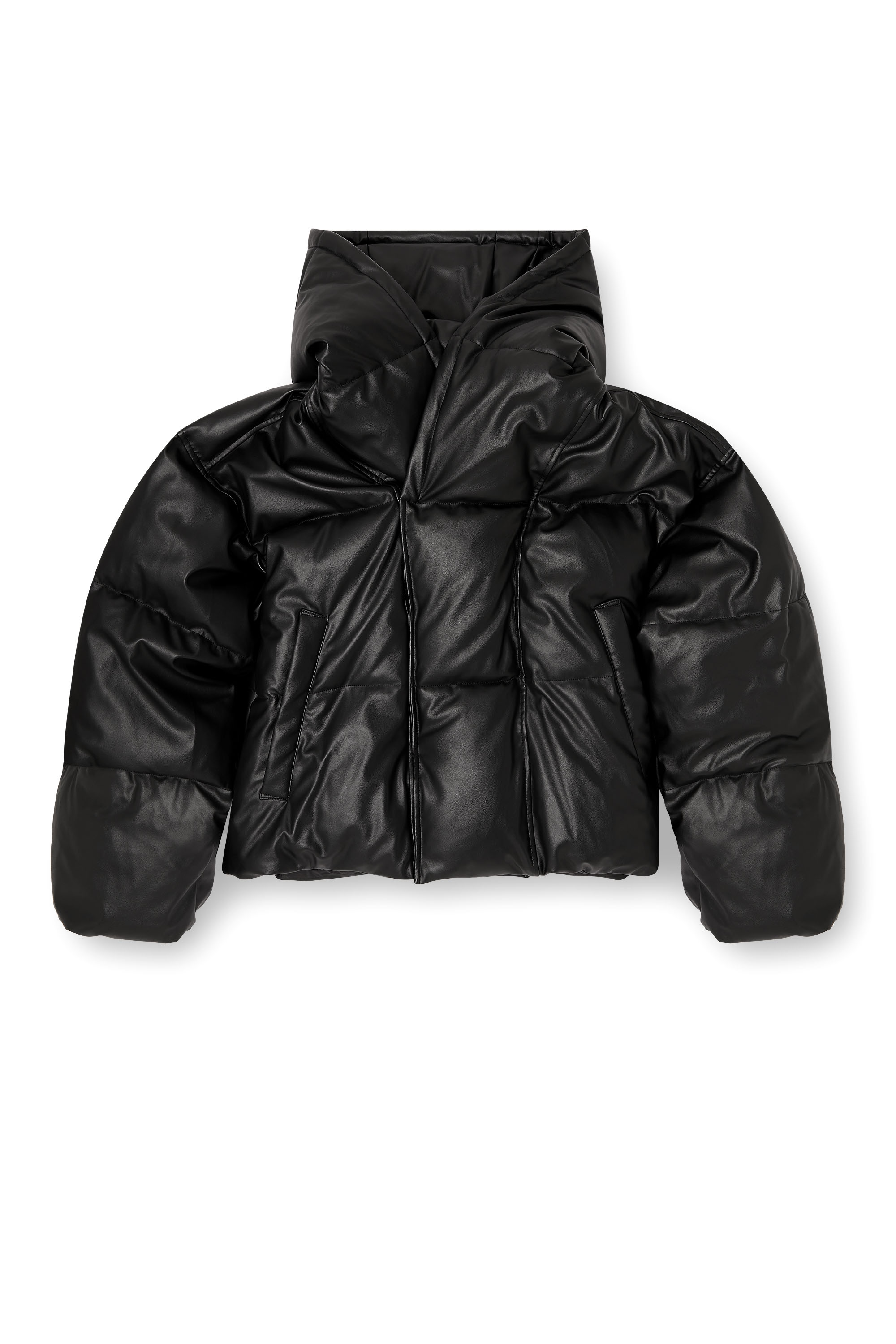 Diesel - W-MYLEY, Herren Hooded Steppjacke aus beschichtetem Gewebe in Schwarz - 2