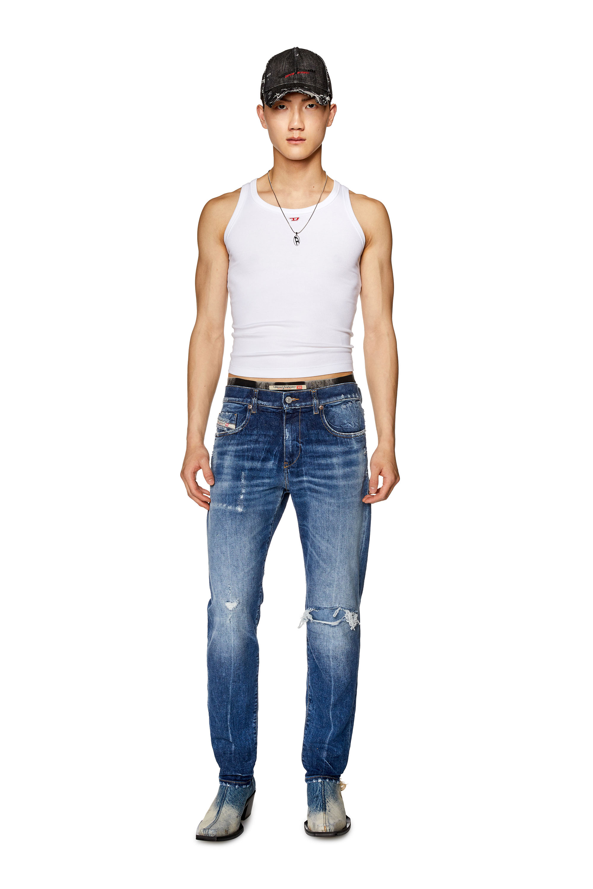 Diesel - Slim Jeans 2019 D-Strukt 09G15, Mittelblau - Image 4