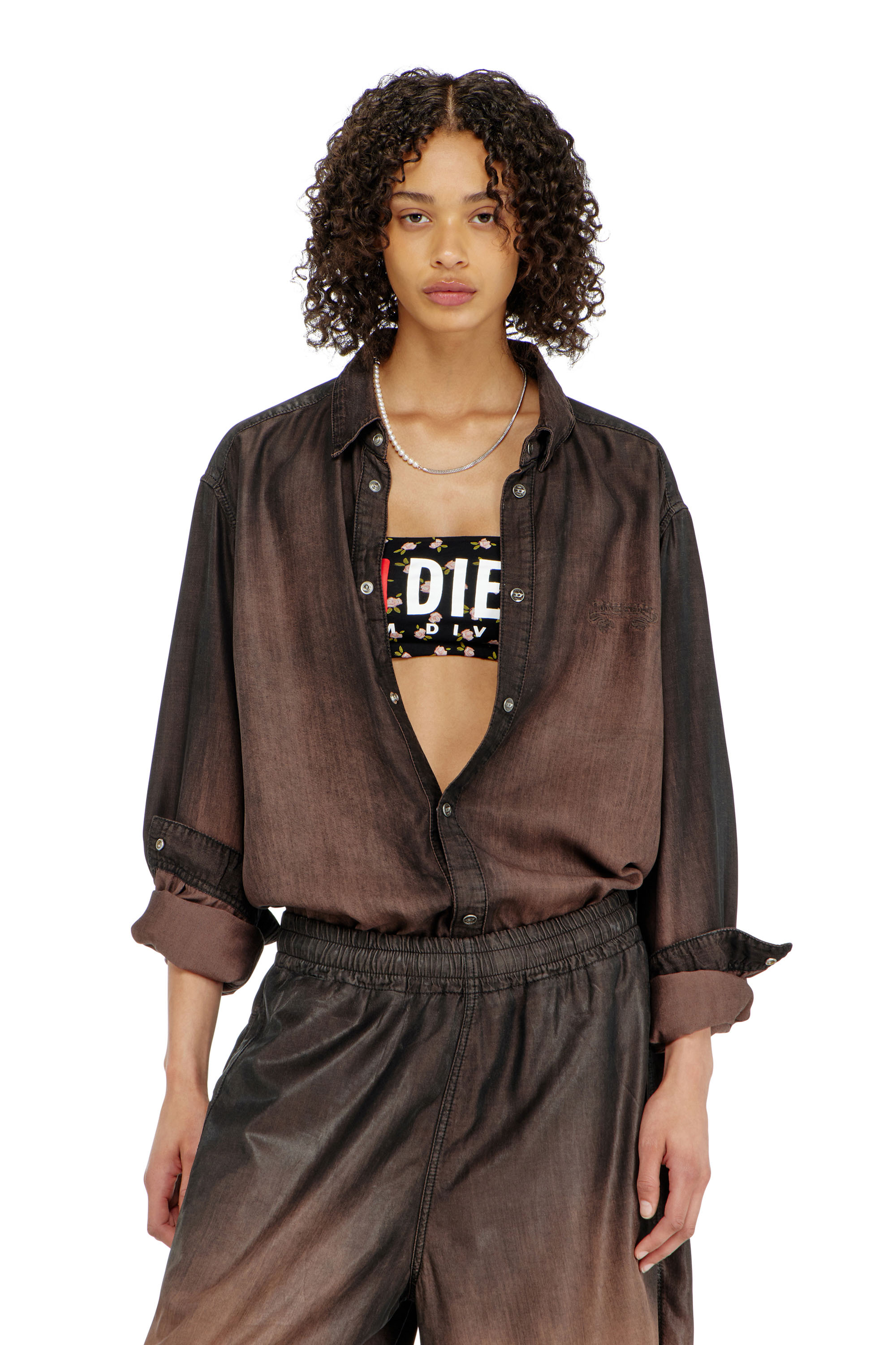 Diesel - MELANIE-C-D-CORE, Damen Bandeau-BH aus Baumwolle mit all-over Blumenprint in null - 2