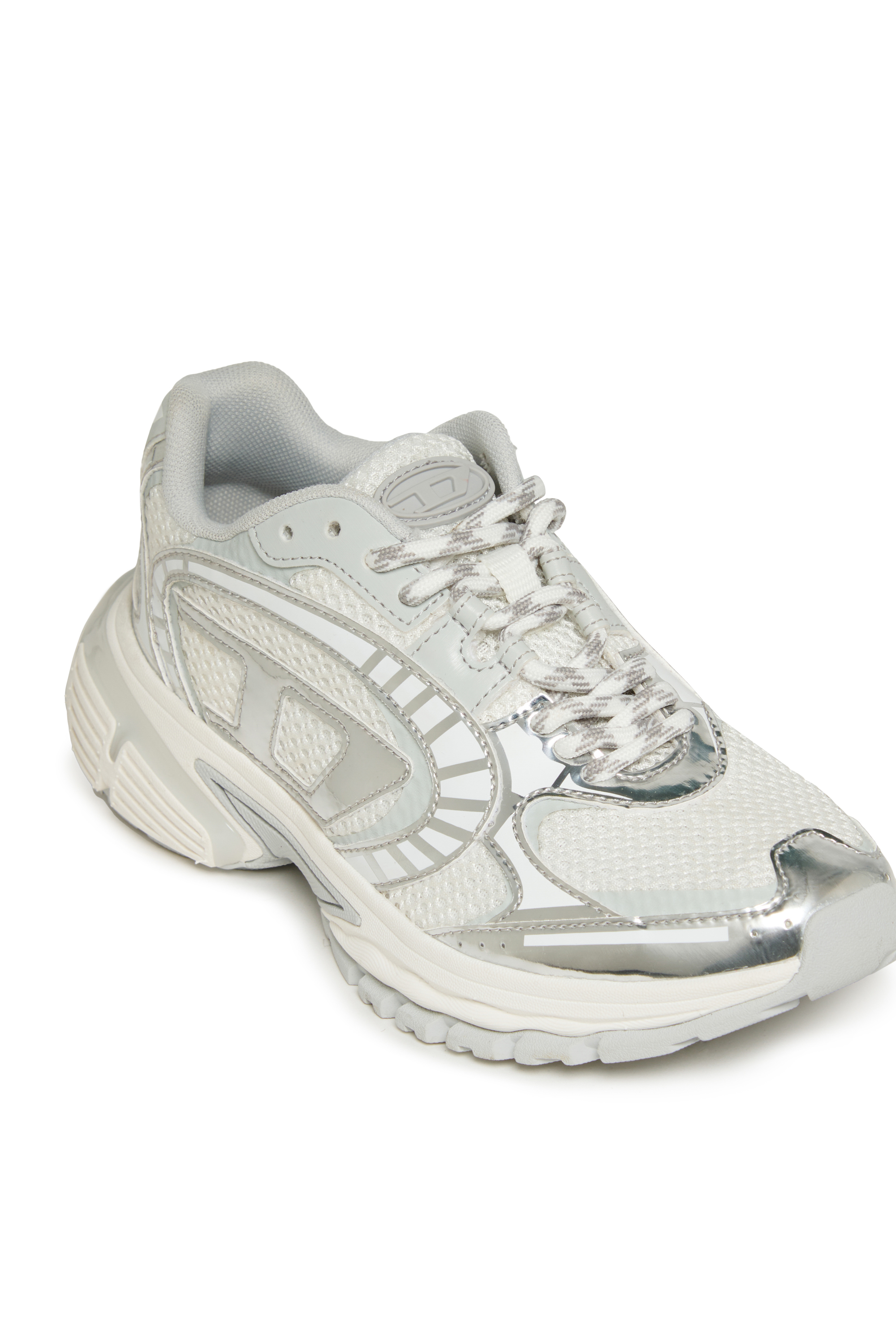 Diesel - S-PRO-V-DENSE LOW, Unisex S-Pro-V-Dense - Sneakers aus Nylon mit Oval D Logo in Weiß/Silber - 4