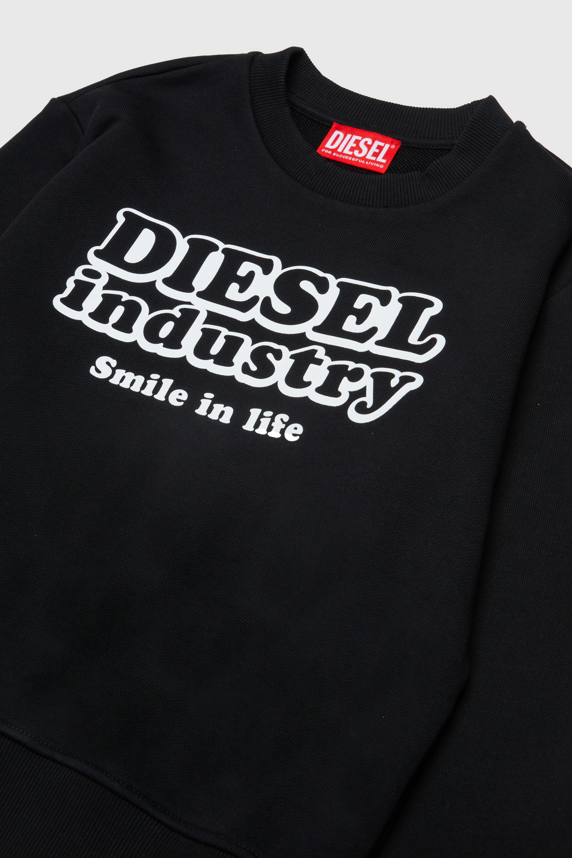 Diesel - SLODIM OVER, Herren Sweatshirt mit Diesel Industry Print in Schwarz - 3