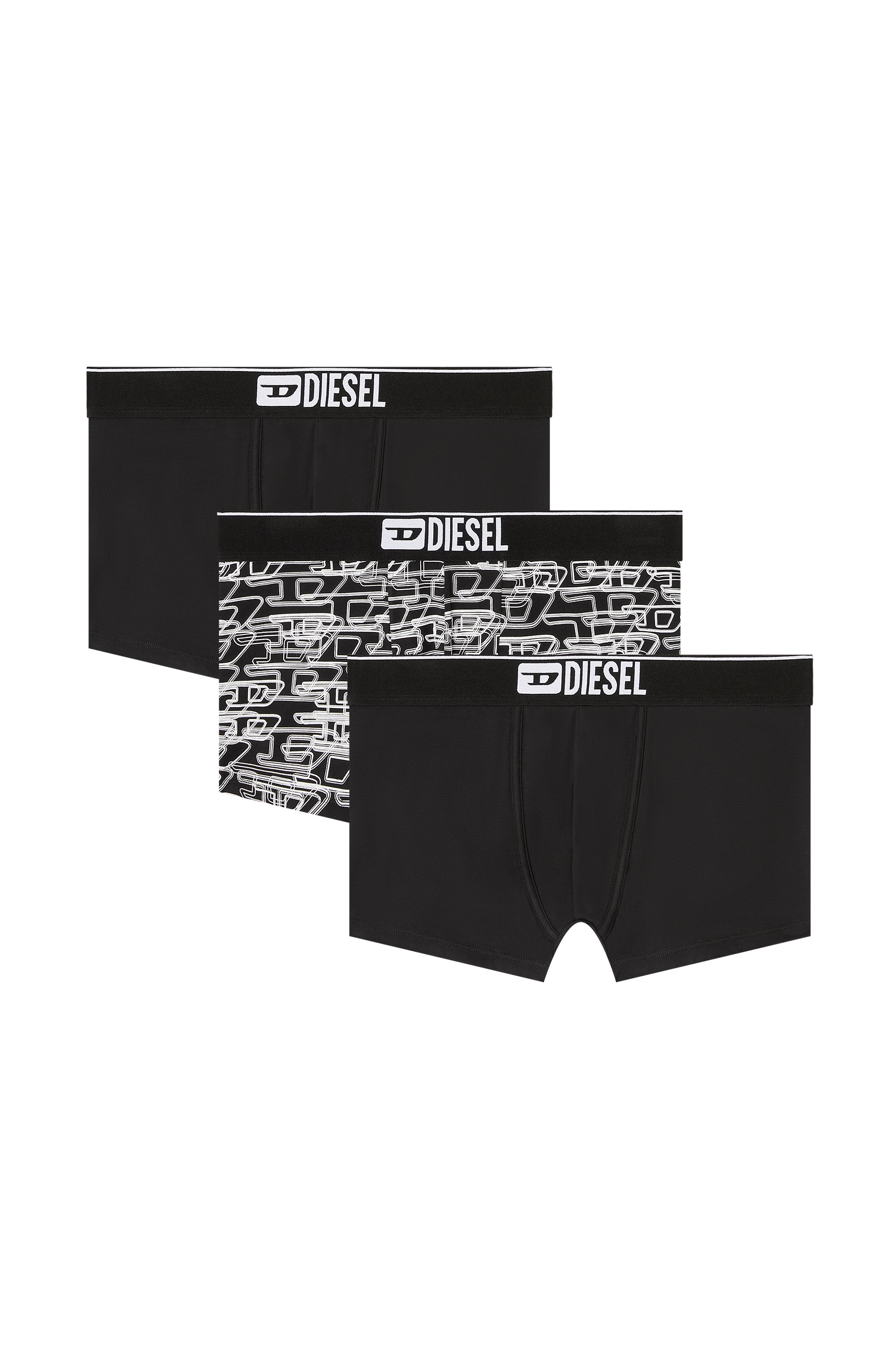 Diesel - DAMIEN-D-BOX-3PACK, Herren 3er-Pack Boxershorts aus Stretch-Baumwolle mit Logo in Schwarz/Weiss - 2