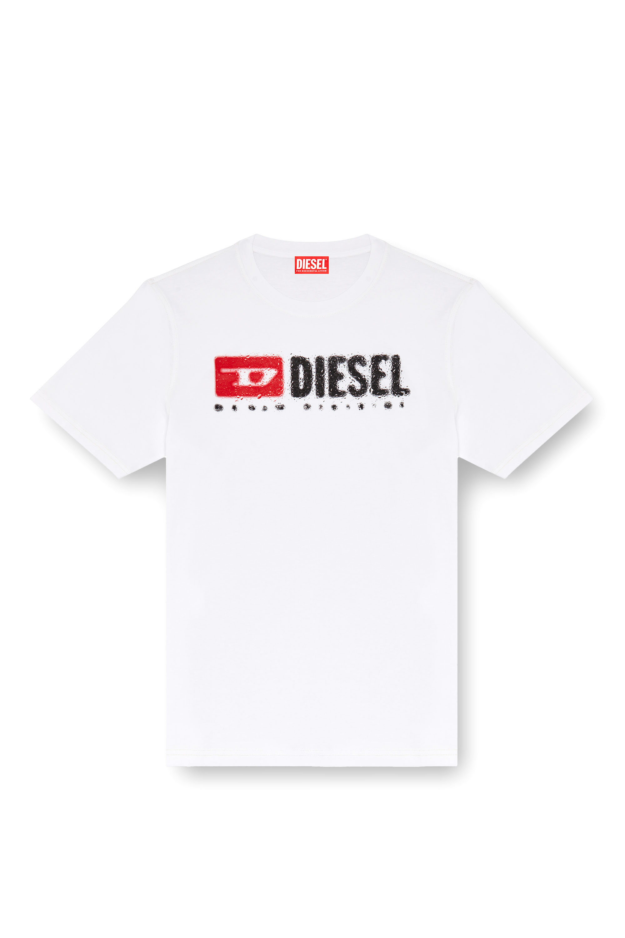 Diesel - T-ADJUST-K14, Herren T-Shirt mit Logo in Splash-Optik in Weiß - 3