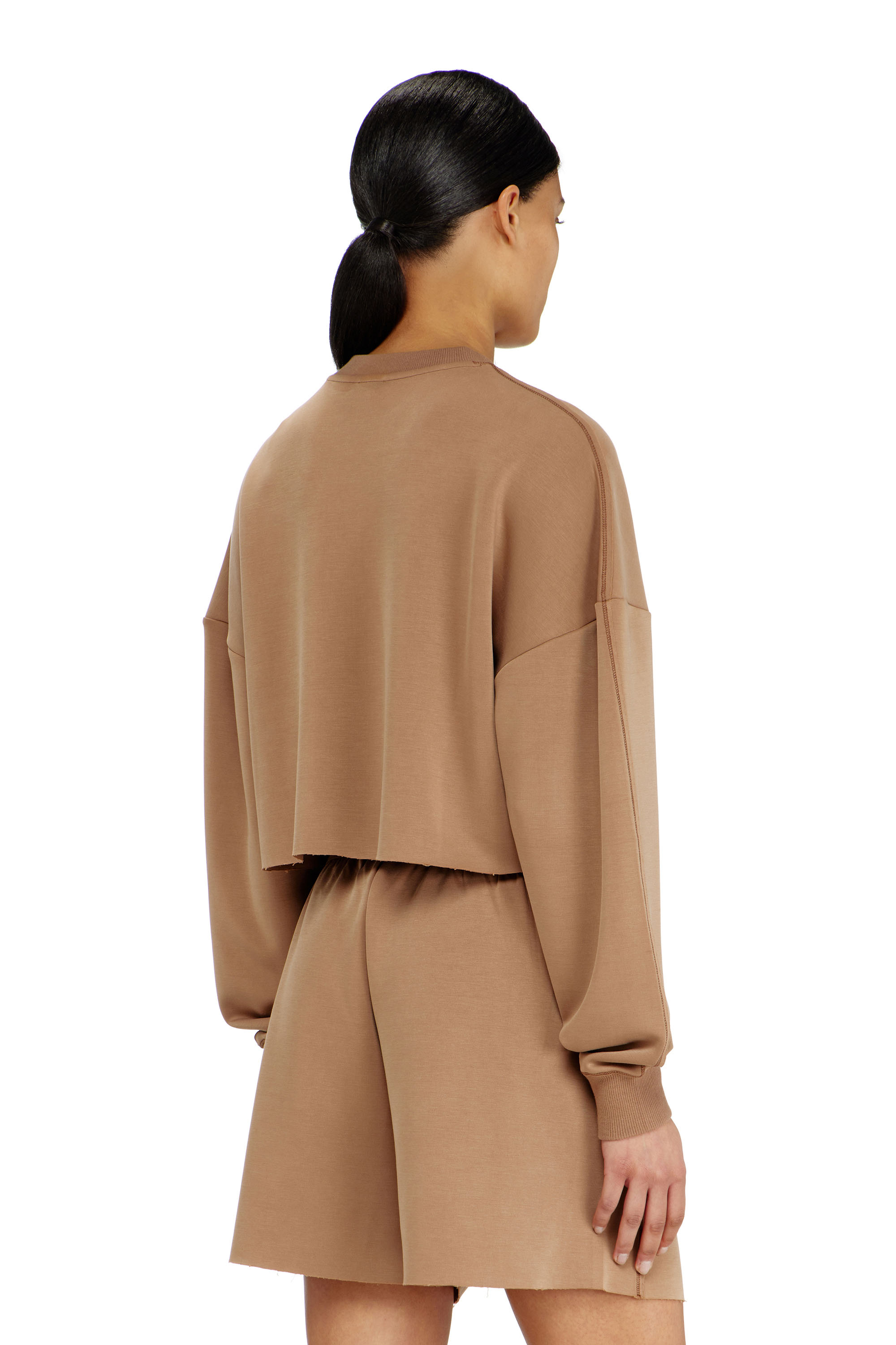 Diesel - MARTHA-UTLT, Damen Shorts aus leichtem stretch-scuba in Braun - 3