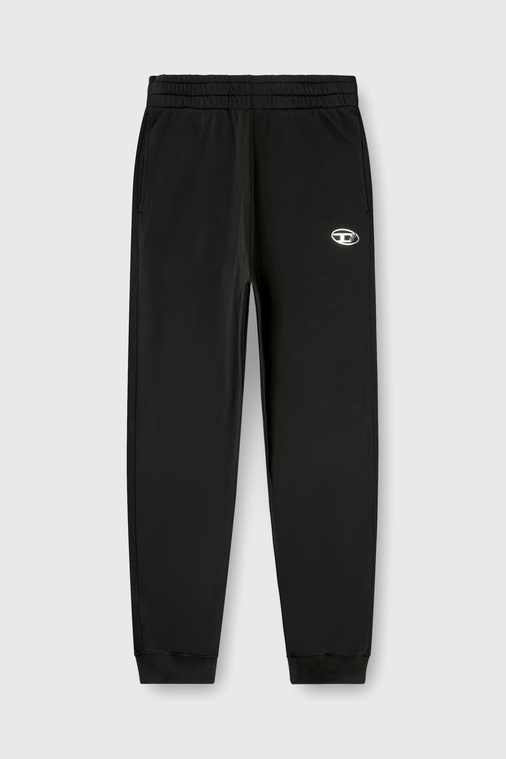 Diesel - P-MARKY-IOD, Herren Baumwollsweatpants mit metallischem Oval D in Schwarz - 2