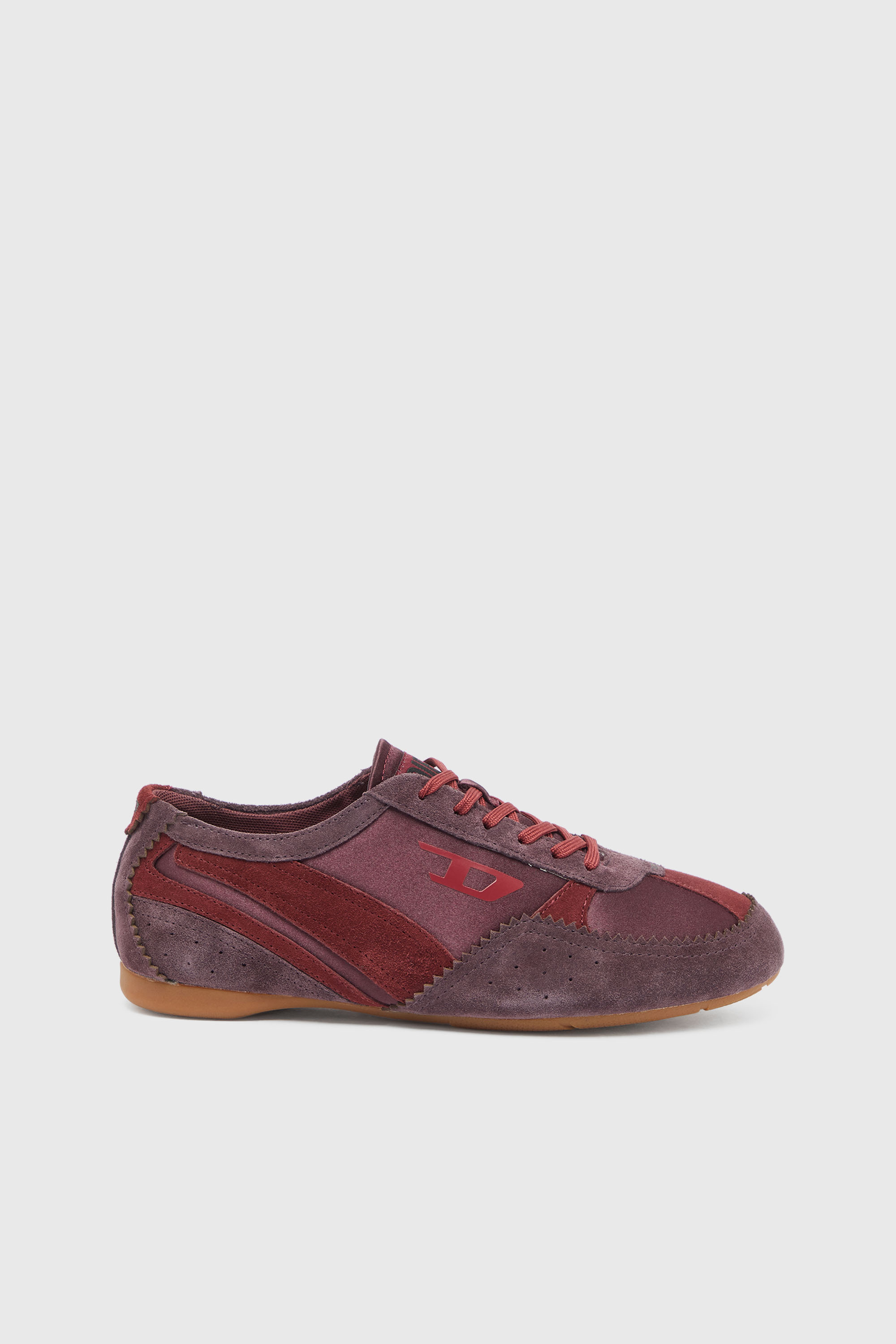 Diesel - D-MILE LOW II W, Damen D-Mile &ndash; Flat-Sneakers mit Wildleder-Overlays in Burgunderrot - 1