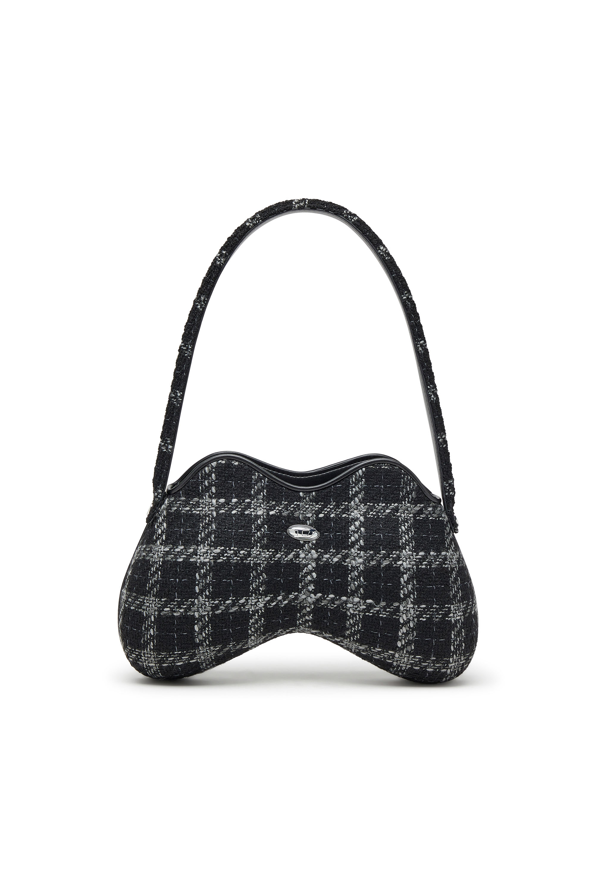 Diesel - DOUBLE-D SHOULDER, Damen Schultertasche mit Hahnentritt-Muster in Schwarz - 1
