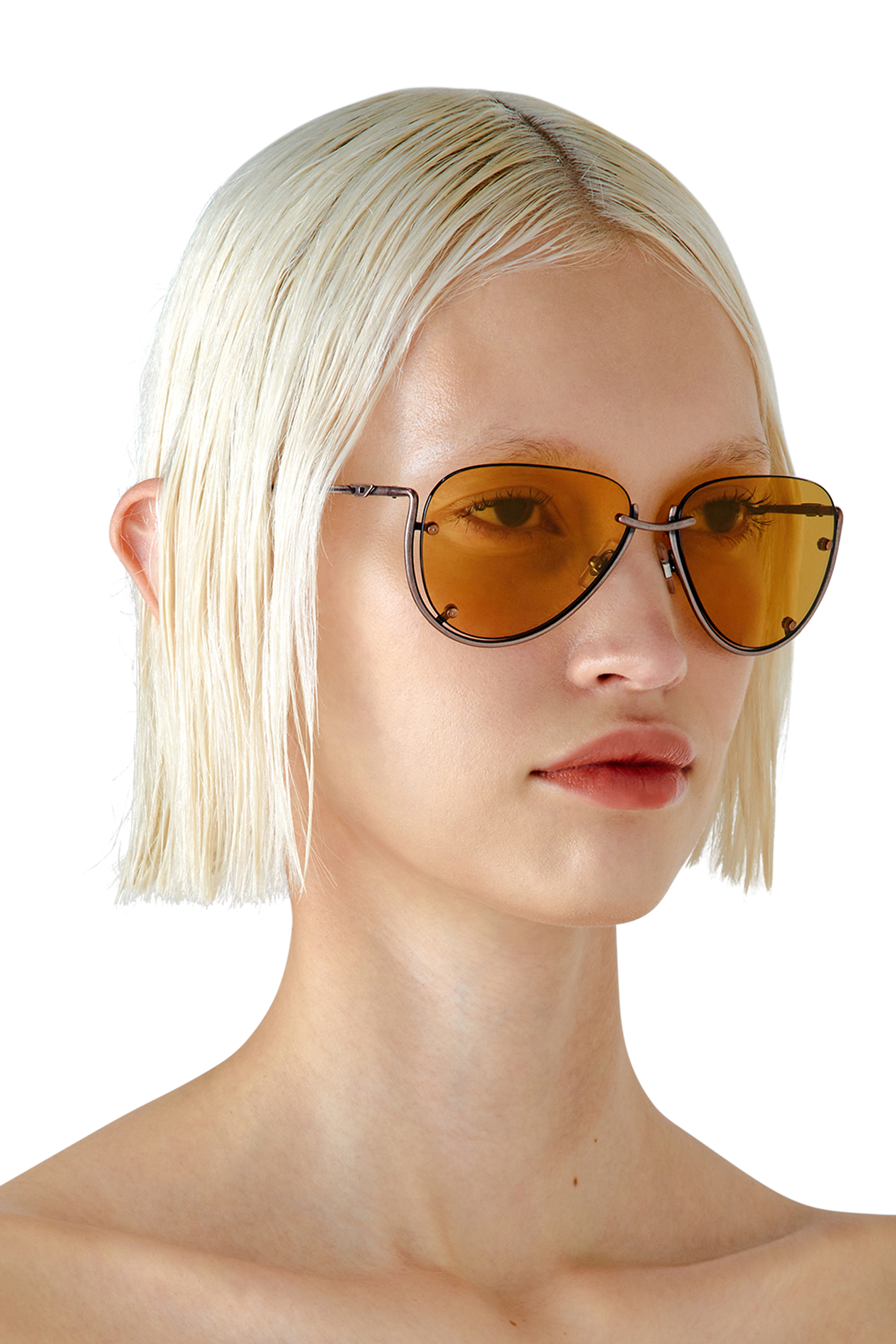Diesel - 0DL1003, Unisex Brille in Pilotenform in Gelb - 6