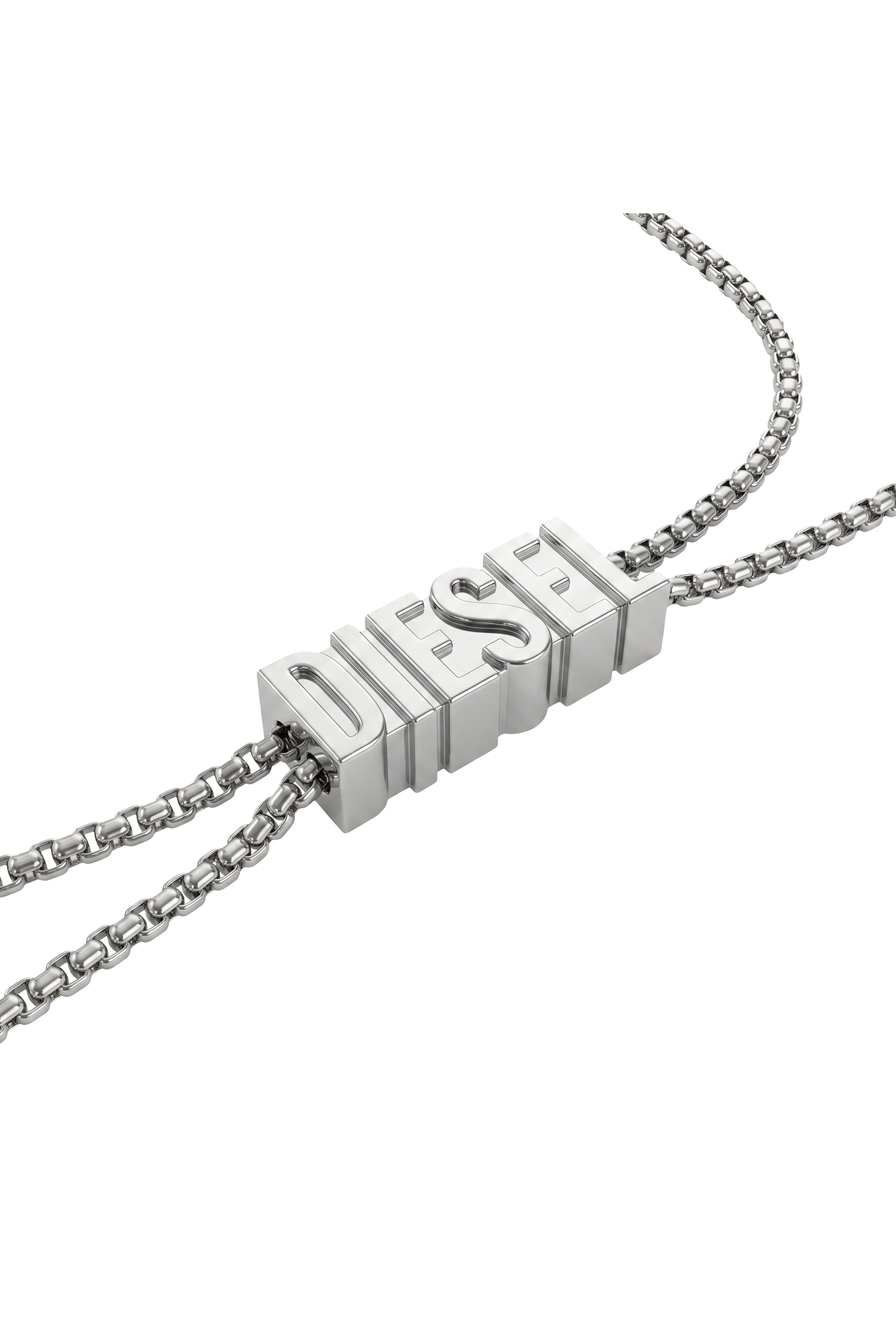 Diesel - 60669 EARBUDS CHAIN EARBUNDS CHAIN, Unisex D Chain Halskette f&uuml;r Ohrh&ouml;rer in Silber - 3