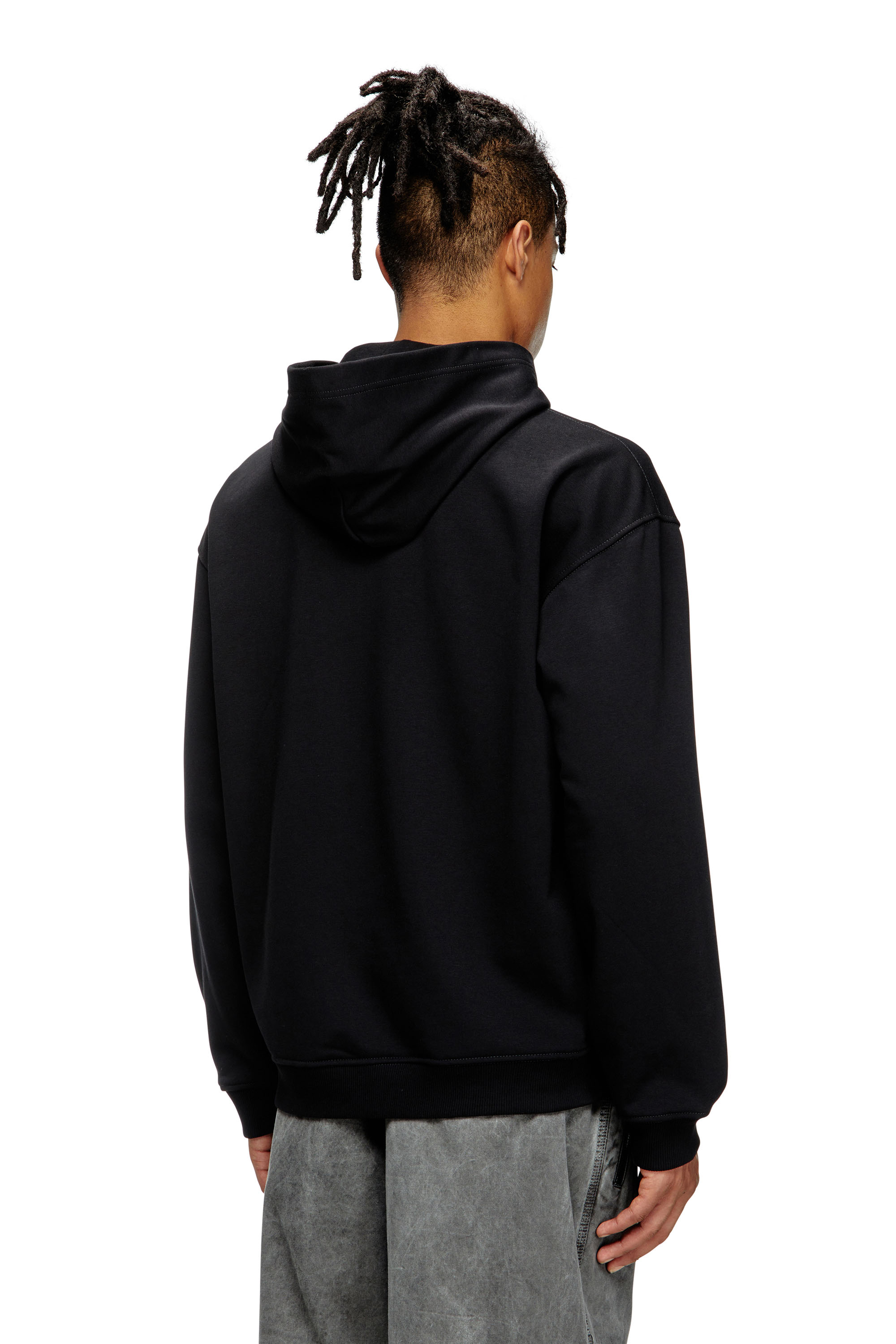 Diesel - S-BOXT-HOOD-T3, Herren Kapuzenpullover mit Sprüheffekt-Print in Schwarz - 4