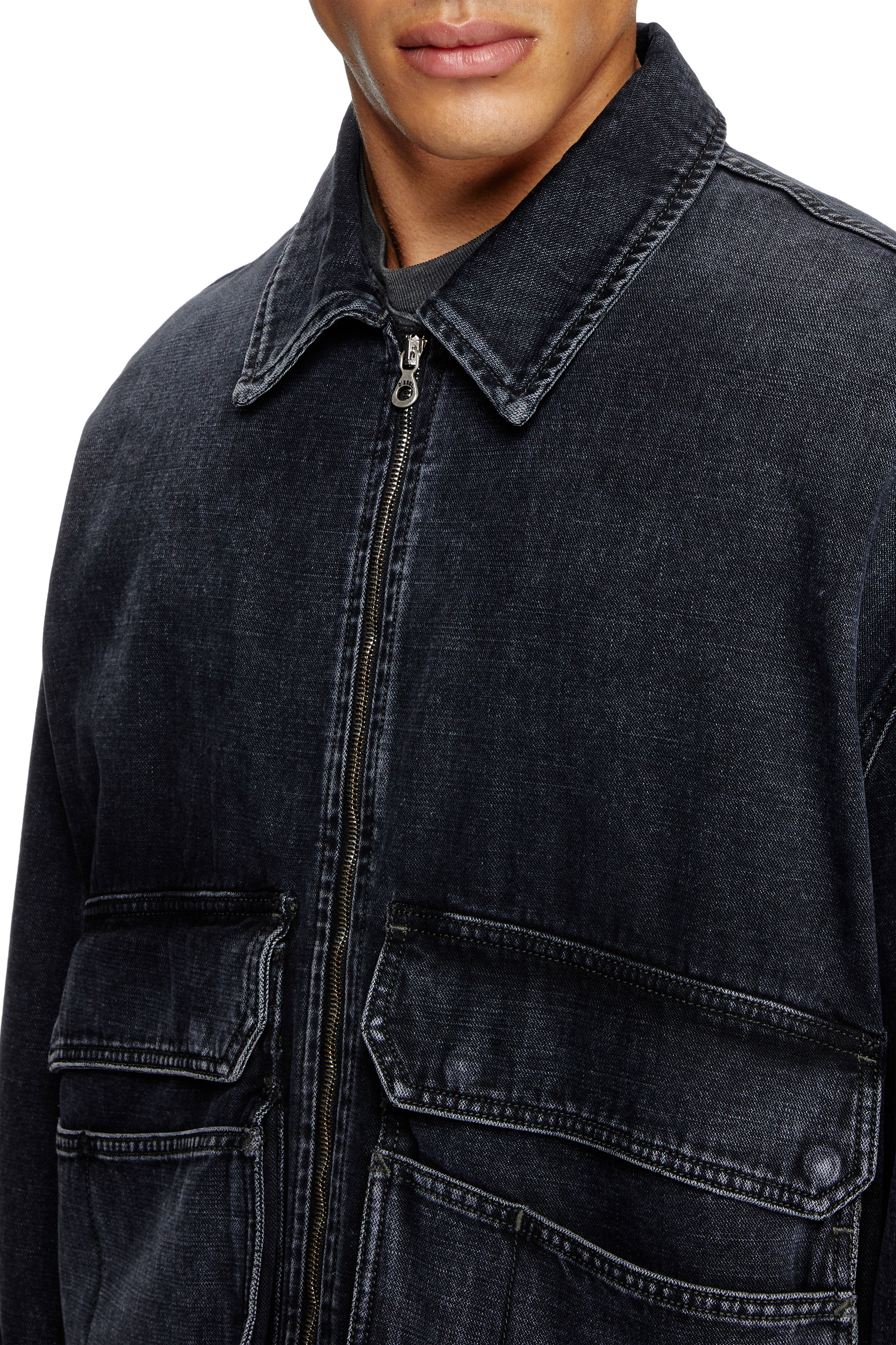 Diesel - D-KURZ, Unisex Jacke aus Denim in Köperbindung in Schwarz - 3