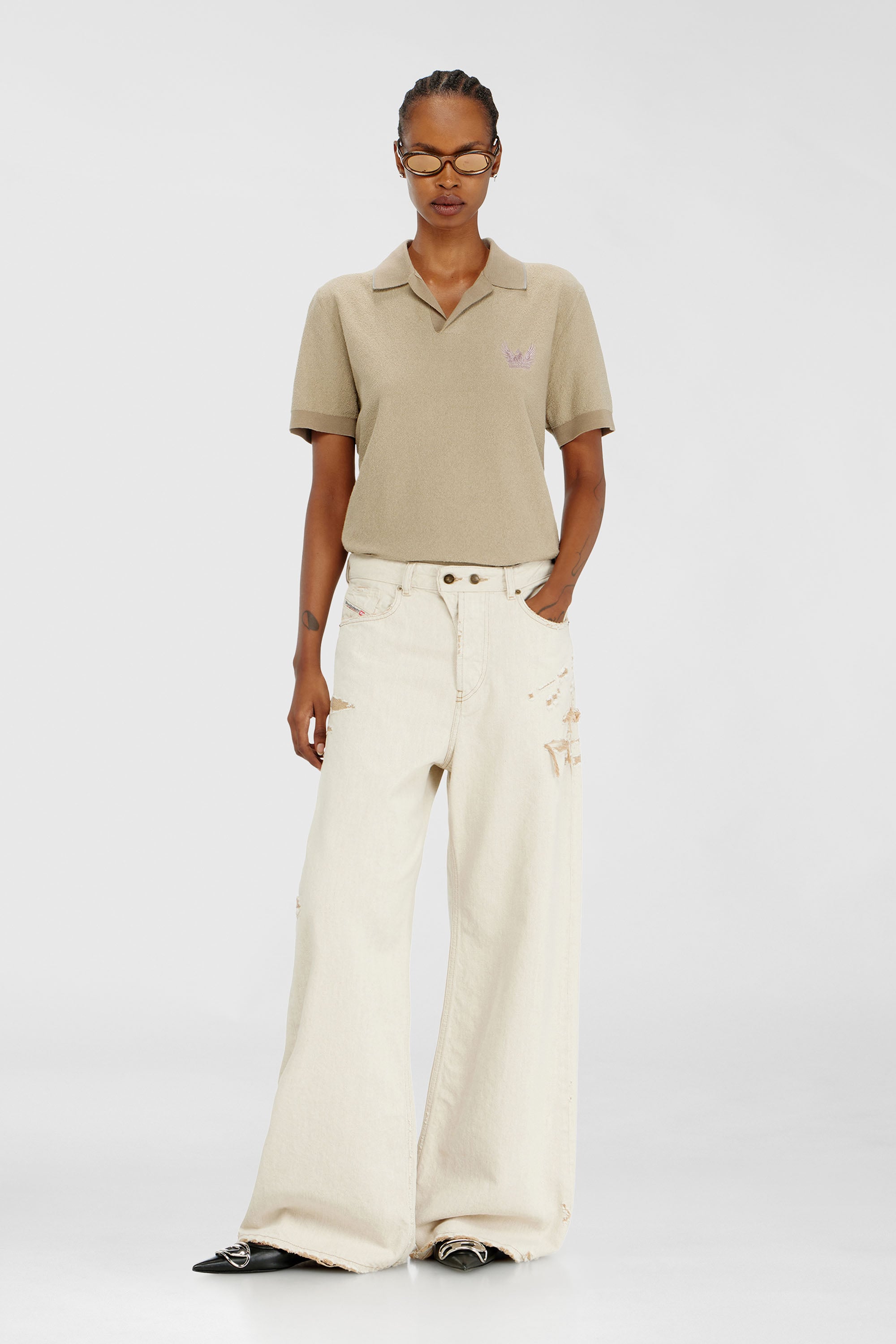 Diesel - Damen Relaxed Jeans 1996 D-Sire 09P89, Beige - 1