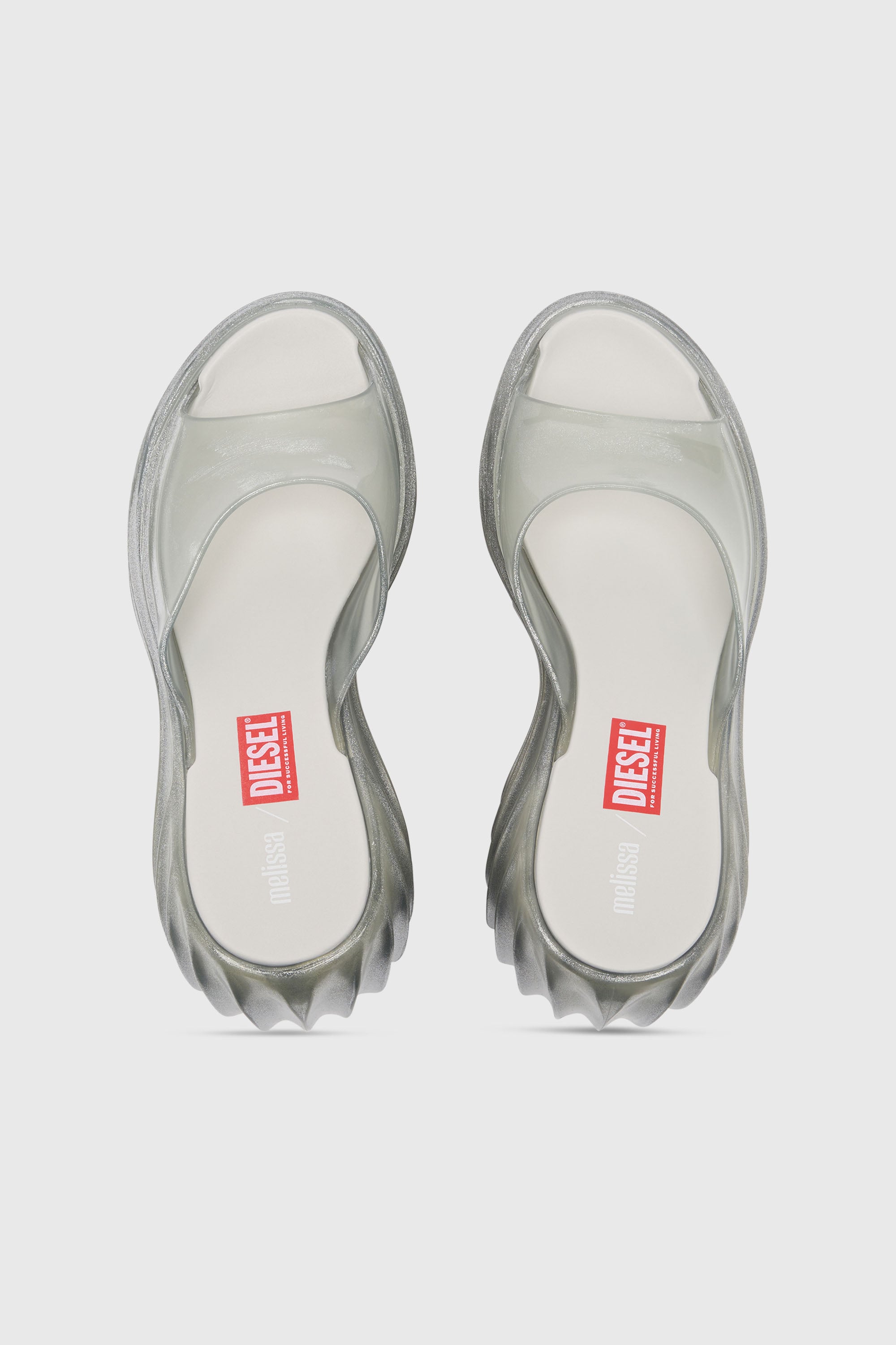 Diesel - MELISSA QUANTUM PLATFORM, Damen Plateau-Pantolette aus Melflex&reg; in Silber - 4