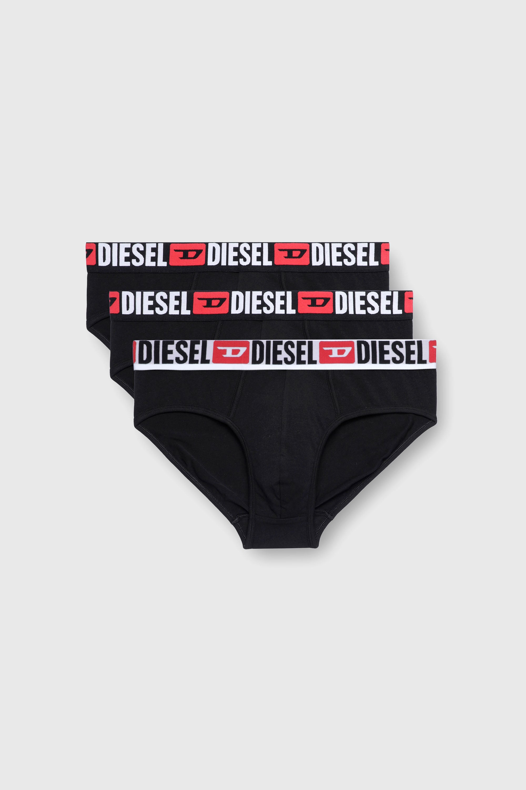 Diesel - UMBR-ANDRETHREEPACK, Herren Einfarbige Briefs im Dreierpack in Schwarz/Wei&szlig; - 1