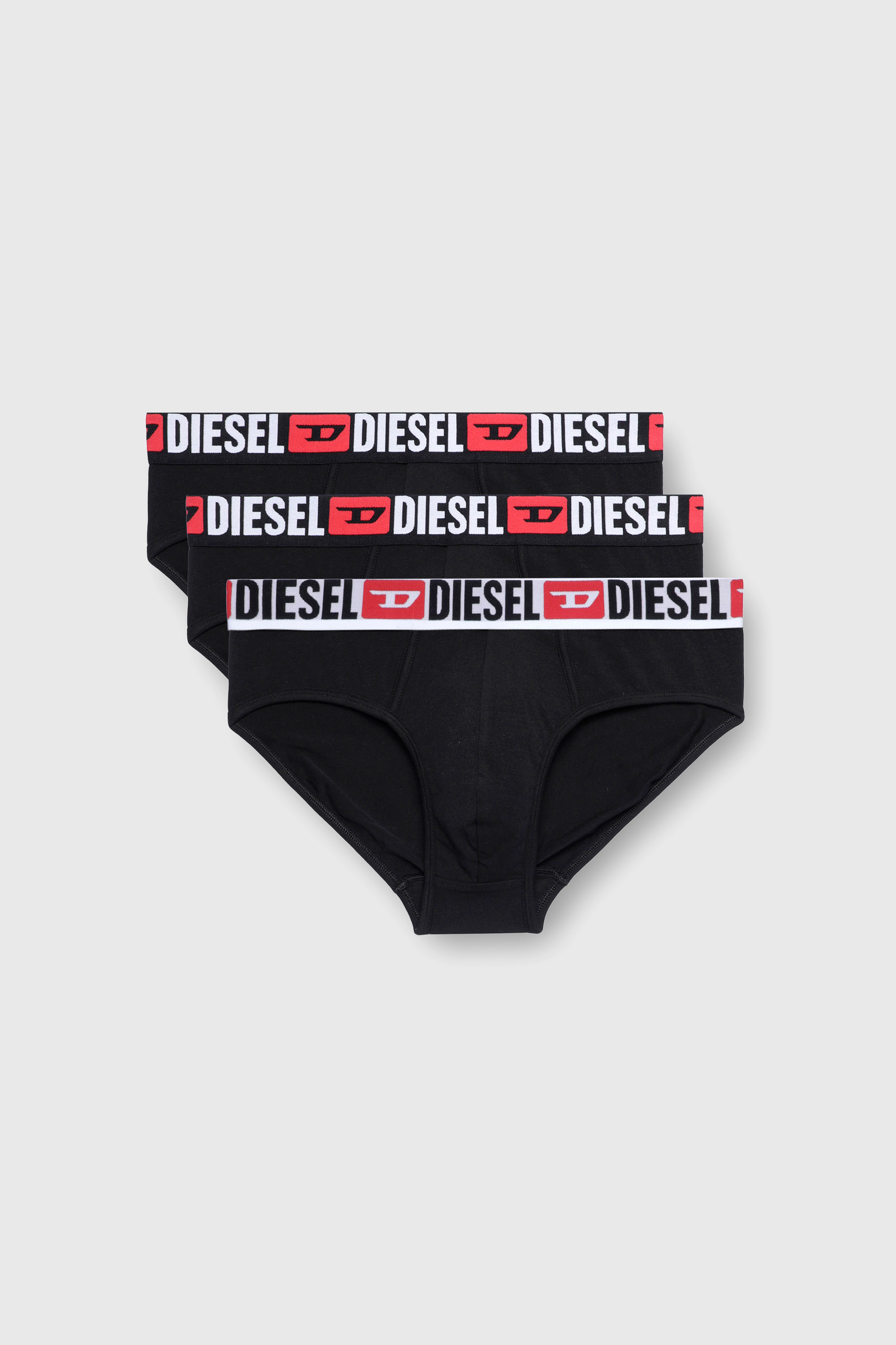 Diesel - UMBR-ANDRETHREEPACK, Herren Einfarbige Briefs im Dreierpack in Schwarz/Wei&szlig; - 2