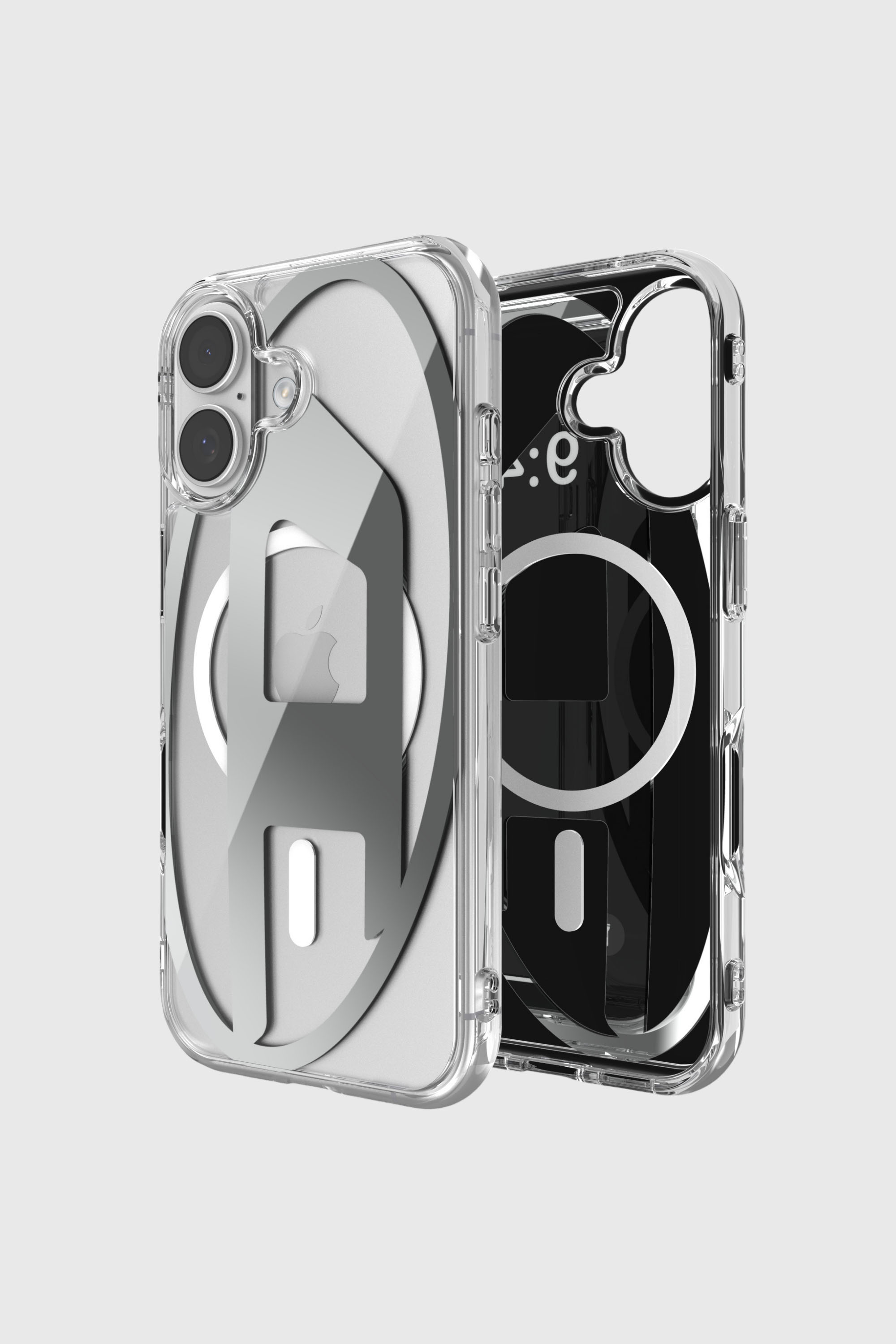 Diesel - 60411 AOP CASE, Unisex Oval D Metallic Case mit Magsafe f&uuml;r iPhone 17 in Grau - 1