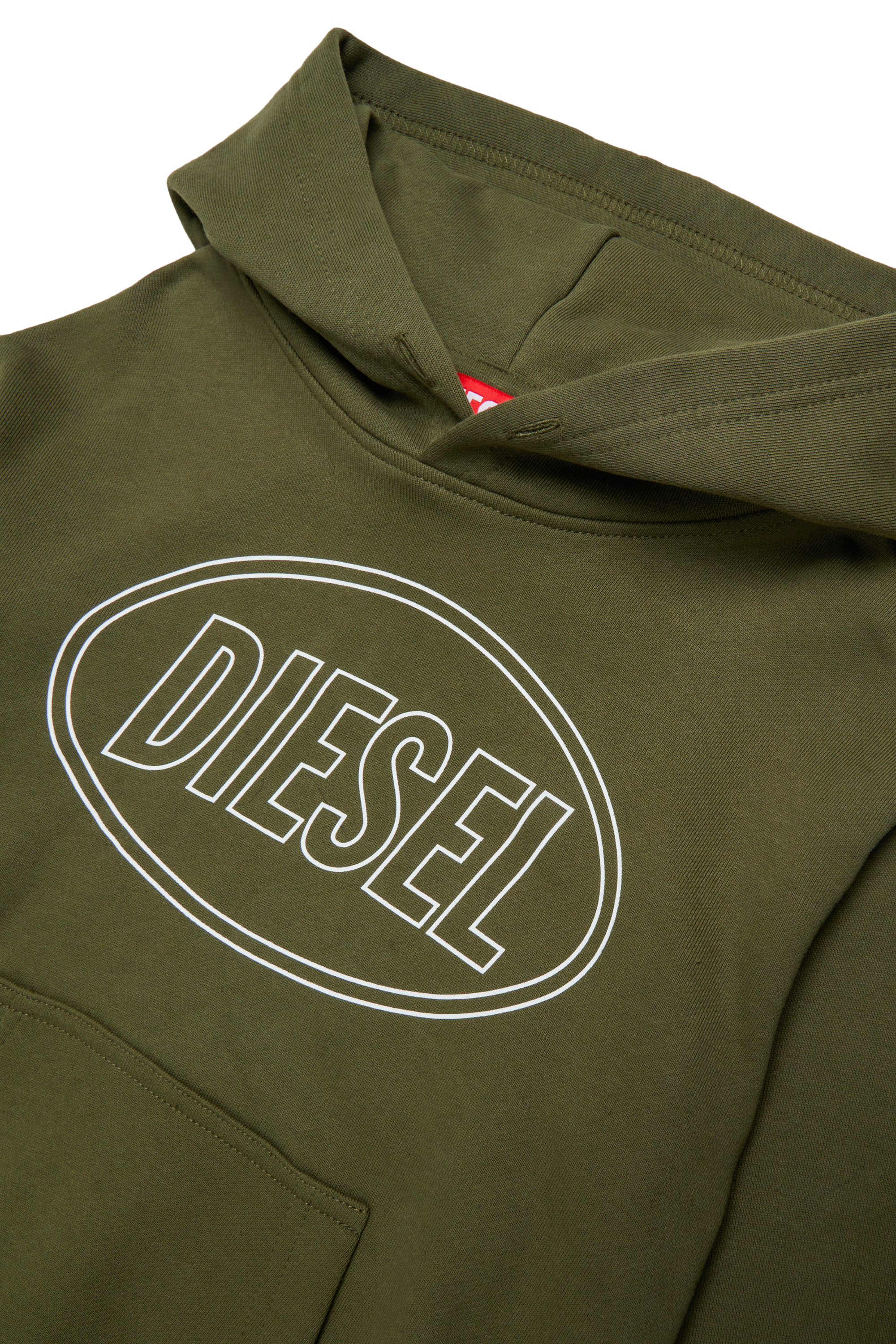 Diesel - SCIRCLEHOOD OVER, Herren Hoodie mit Diesel-Logoprint in Armeegr&uuml;n - 3