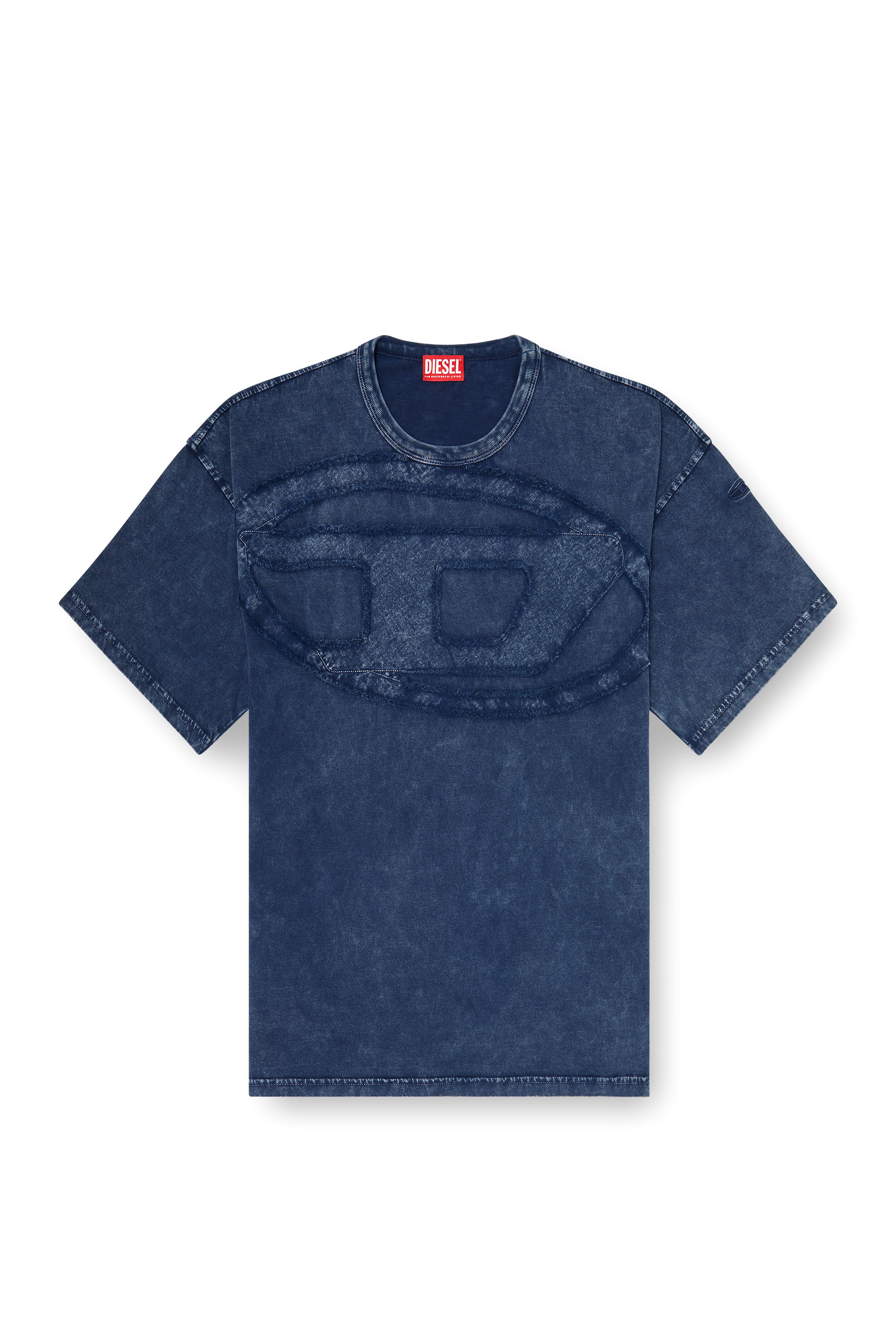 Diesel - T-BOXT-DEN, Herren Lockeres Baumwoll-T-Shirt mit Oval-D-Applikation in Mittelblau - 3