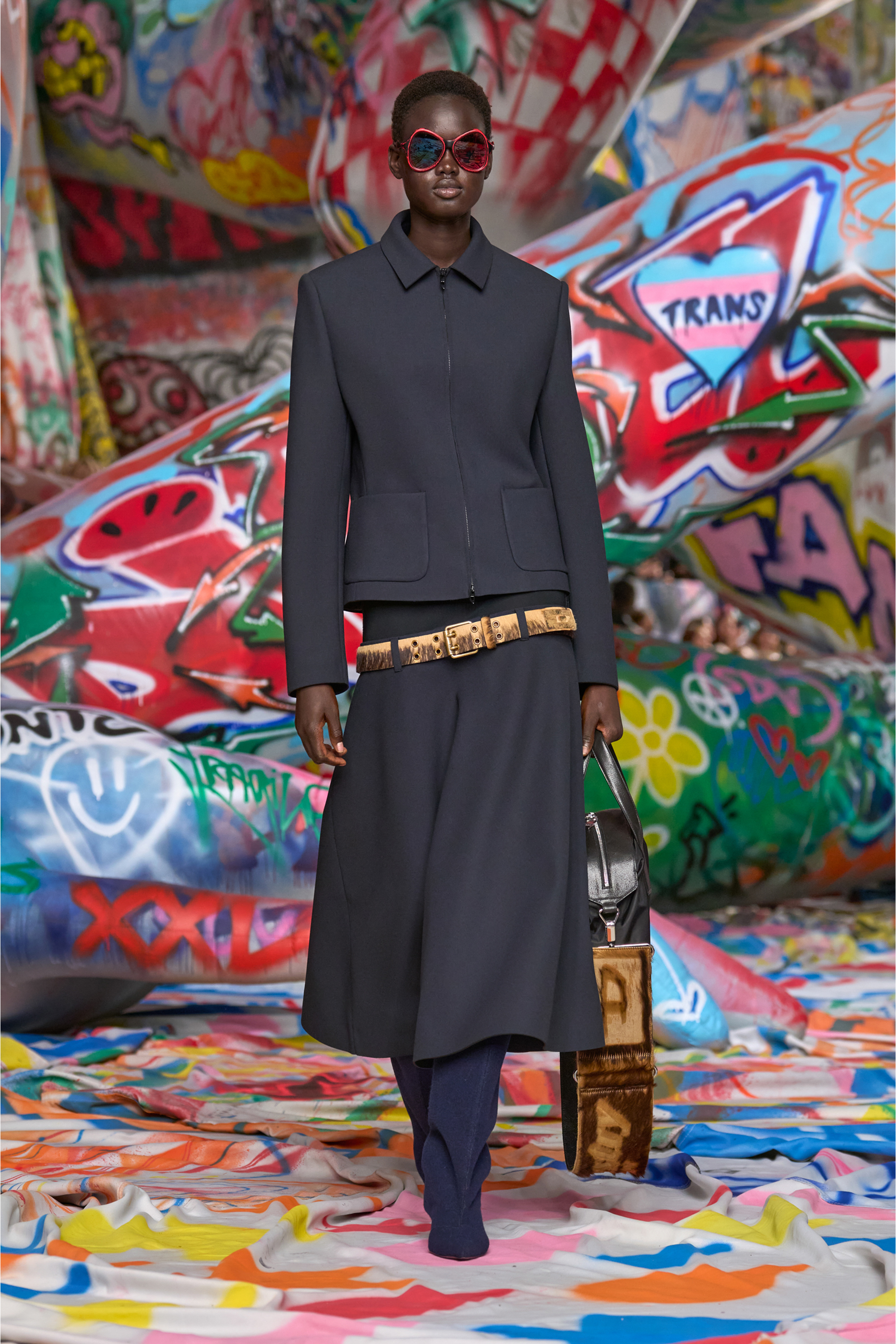 Diesel - G-CESARA-BOND, Damen Kragenjacke aus neoprenbeschichtetem Stoff in Dunkelblau - 3