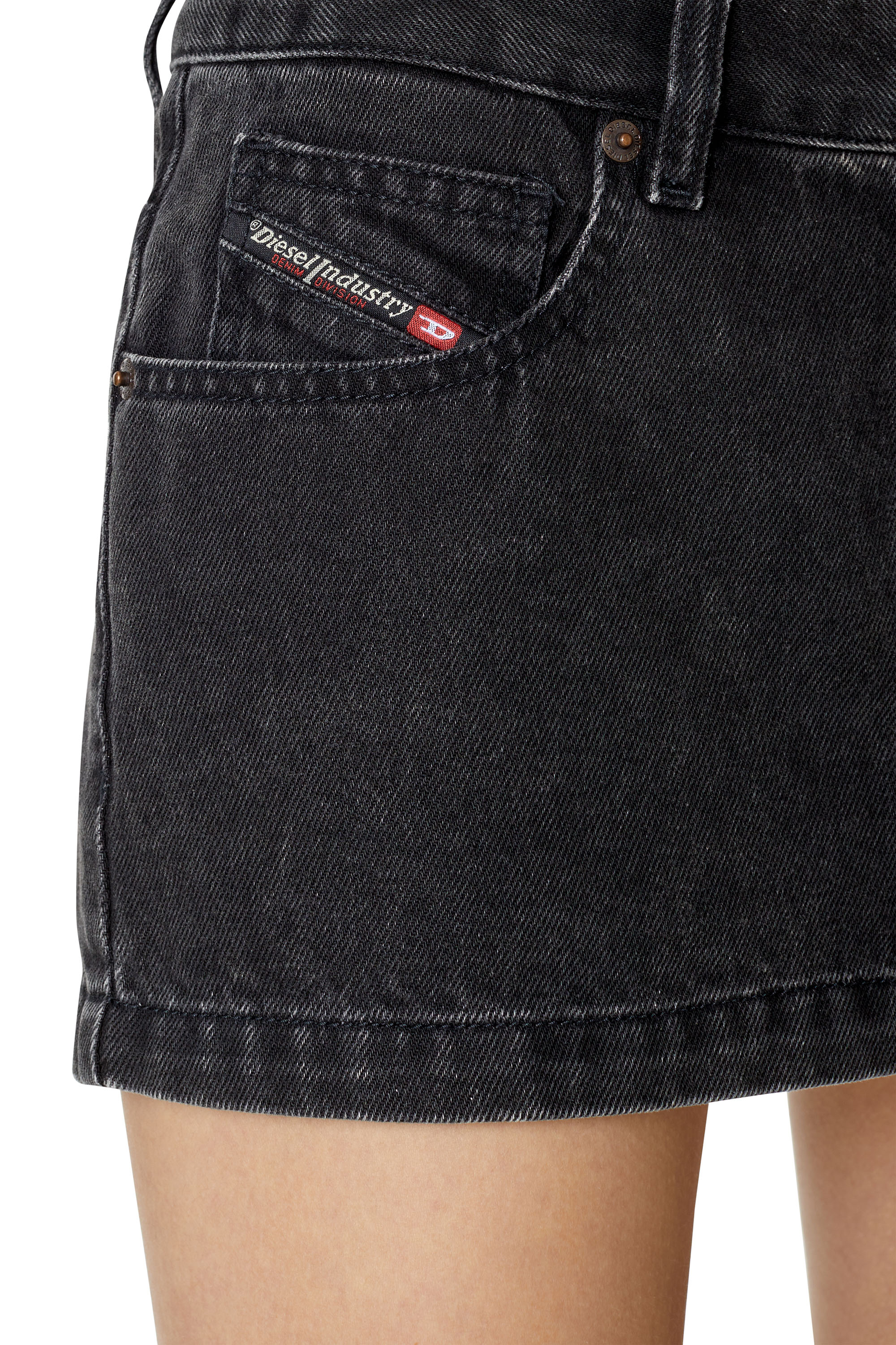 Diesel - DE-RON MINI SKIRT, Schwarz/Dunkelgrau - Image 5