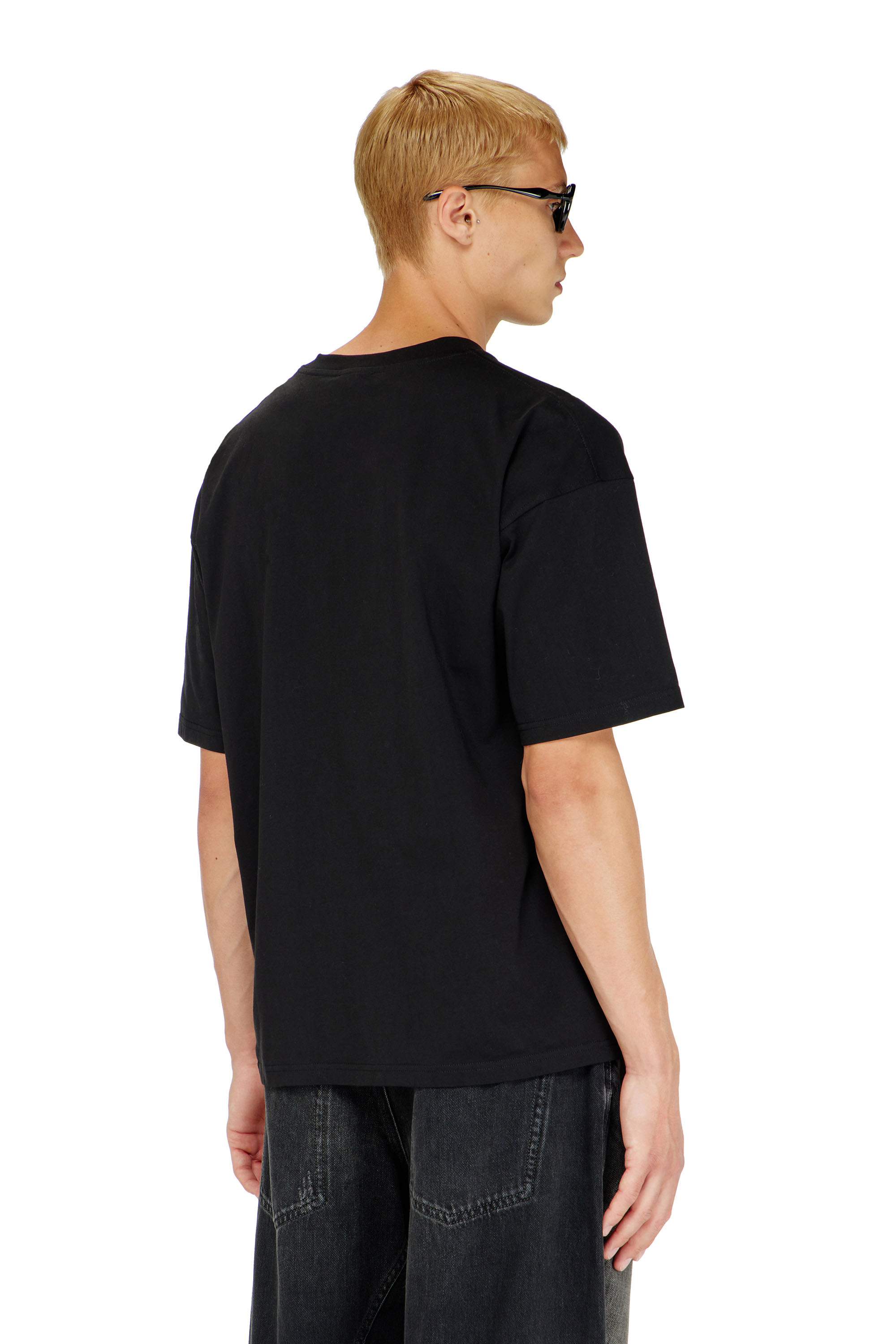 Diesel - T-BOXT-DCO, Herren Locker geschnittenes Baumwoll-T-Shirt mit Oval D Stickerei in Schwarz - 4