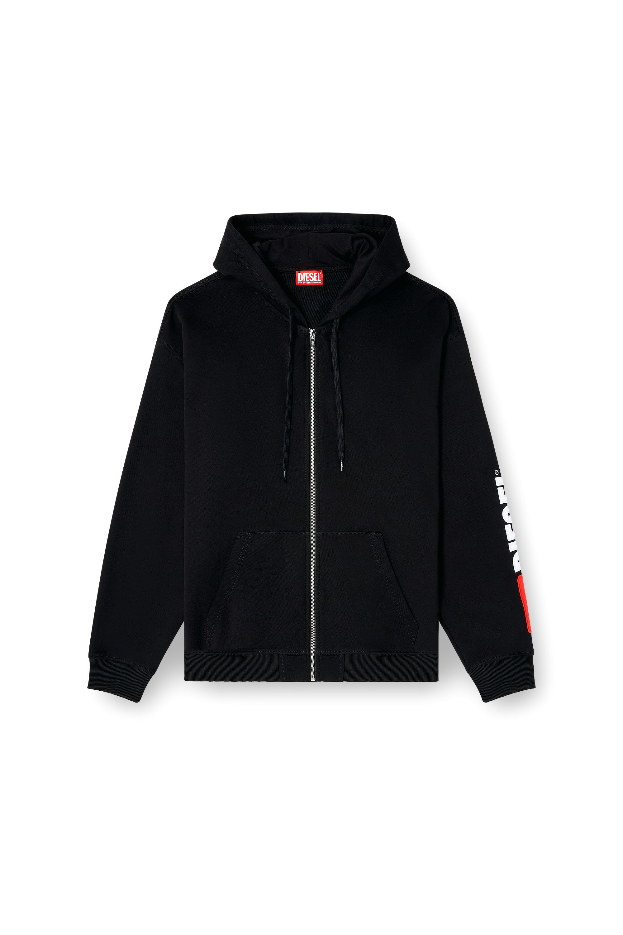 Diesel - S-BOXT-ZIP-HOOD-DIV, Herren Hoodie mit Logo-Patch-Stickerei in Schwarz - 2