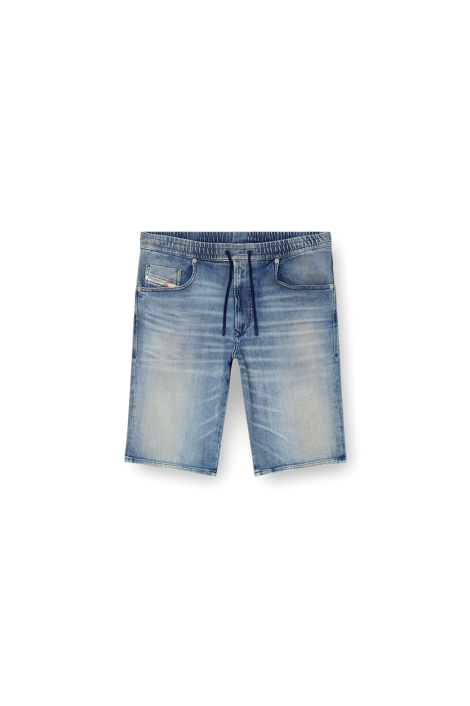 Diesel - 2033 D-KROOLEY-SHORT JOGG, Herren Slim-Fit-Shorts aus cleanen JoggJeans in Blau - 3