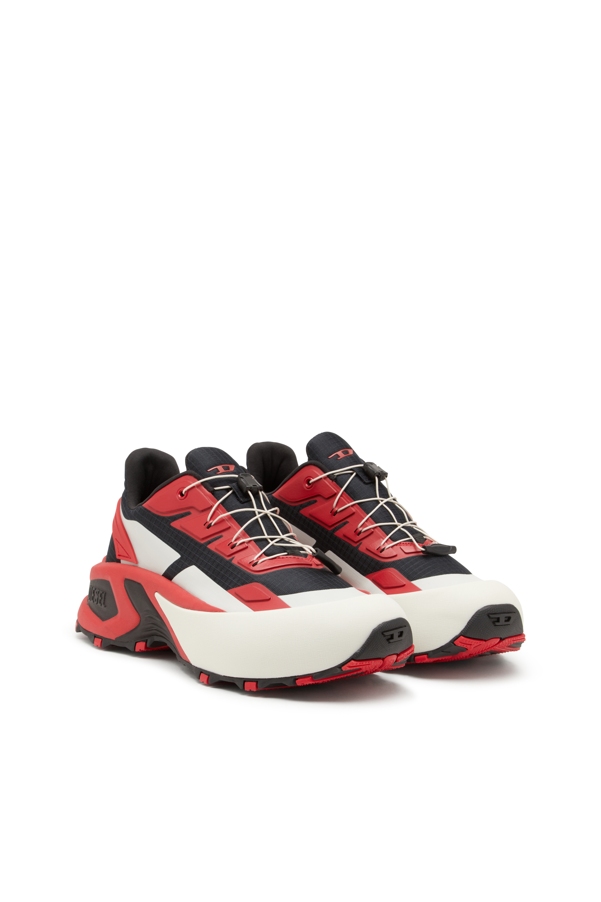 Diesel - D-CAGE RUNNER, Herren D-Cage Runner-Sneakers aus TPU-besetztem Ripstop in Schwarz/Rot - 2