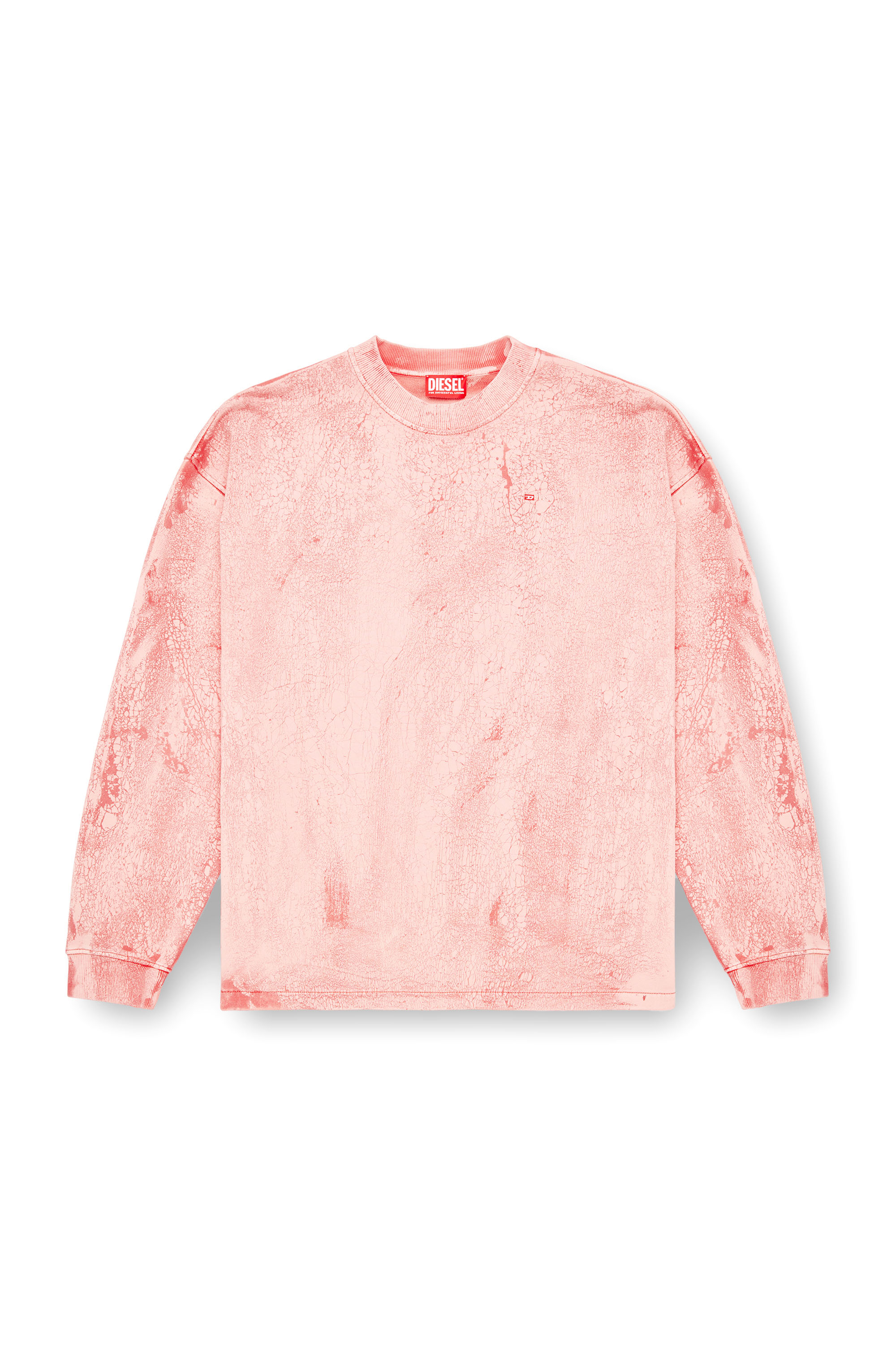 Diesel - S-BAXT-T1, Herren Gerissenes Sweatshirt mit Mikro-Logo in Rosa - 2