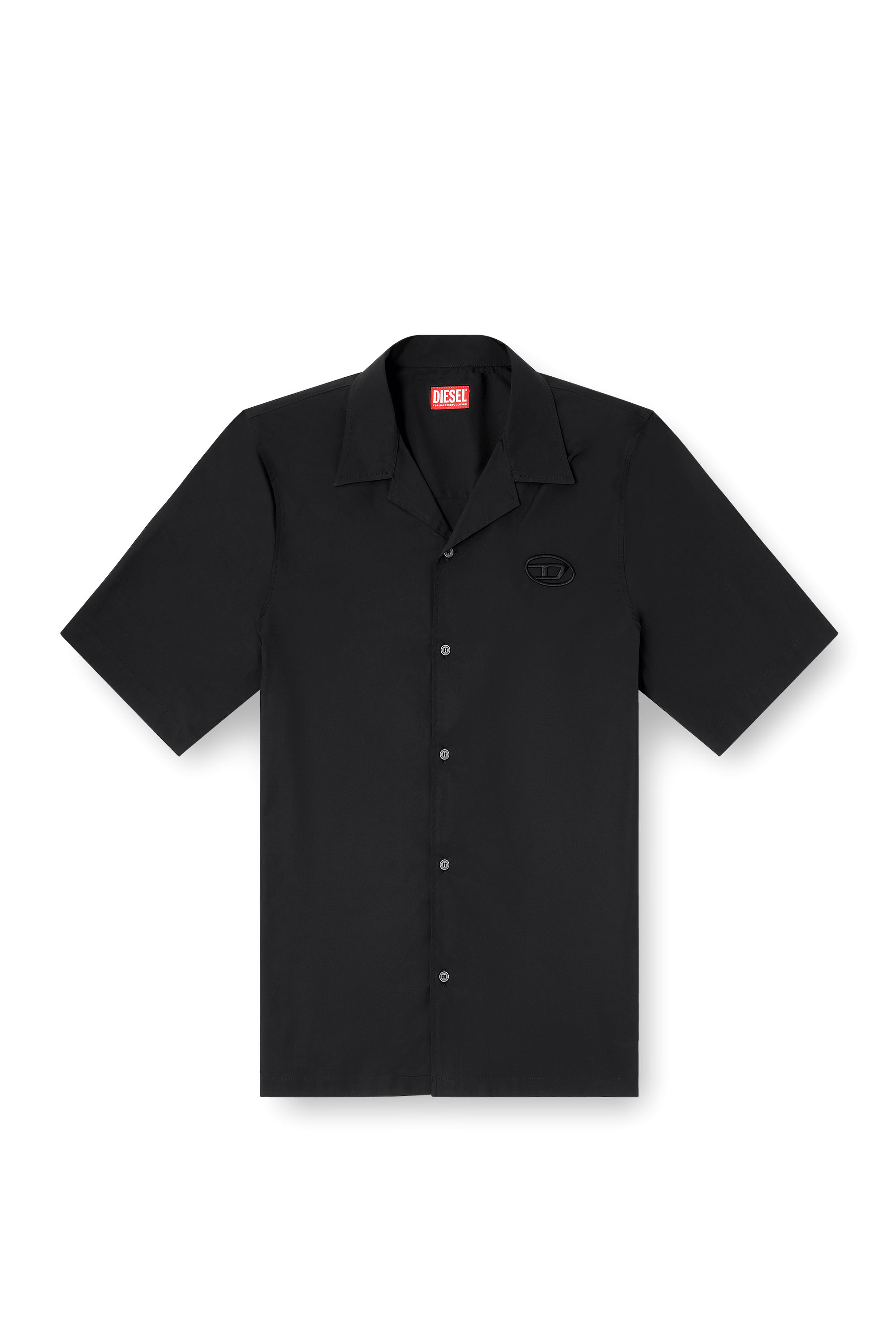 Diesel - S-MAC-GSBH, Herren Stretch-Popeline-Hemd mit Oval-D-Stickerei in Schwarz - 3
