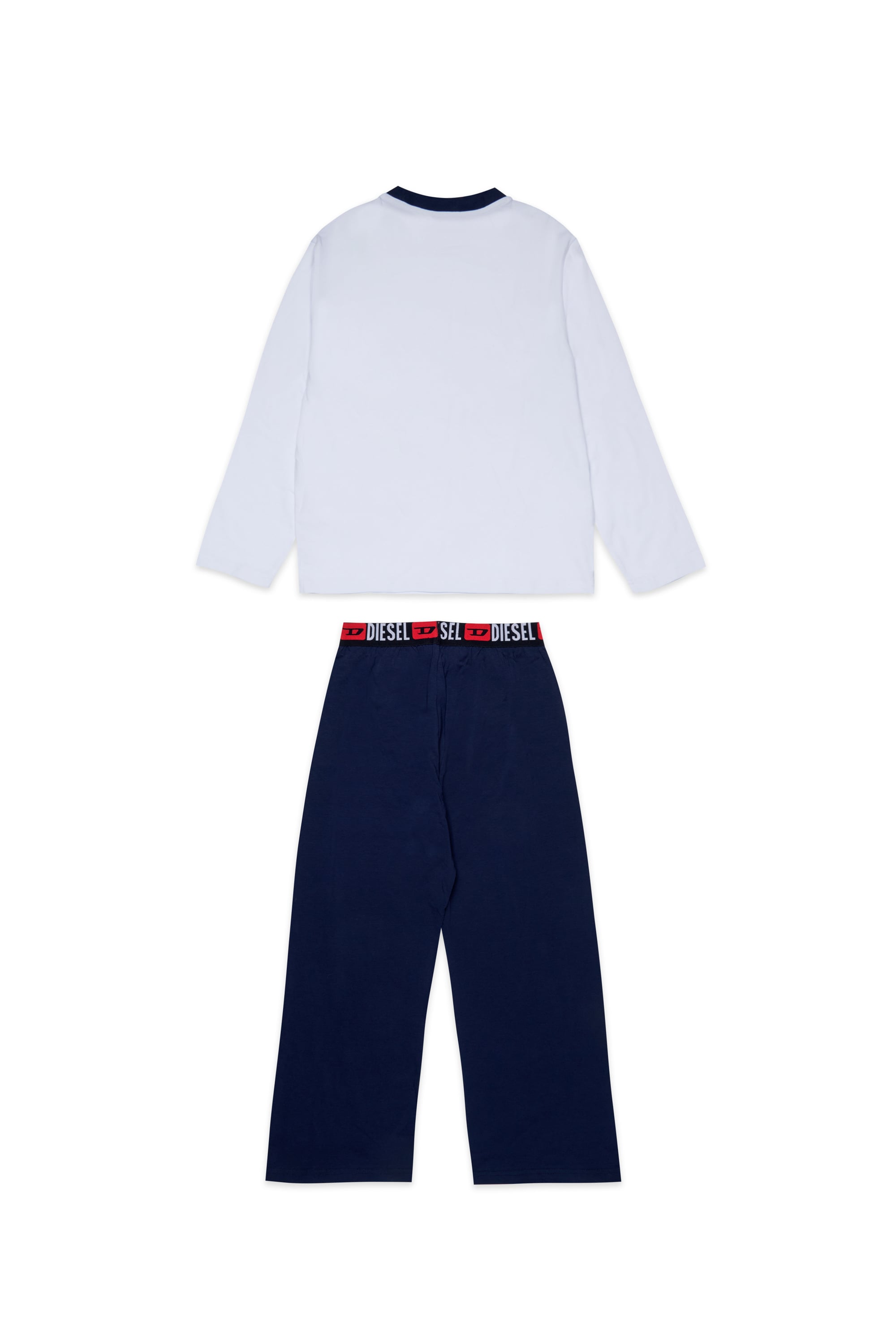Diesel - UNIV, Herren Pyjama-Set aus stretch-baumwolle in Blau/Weiss - 2
