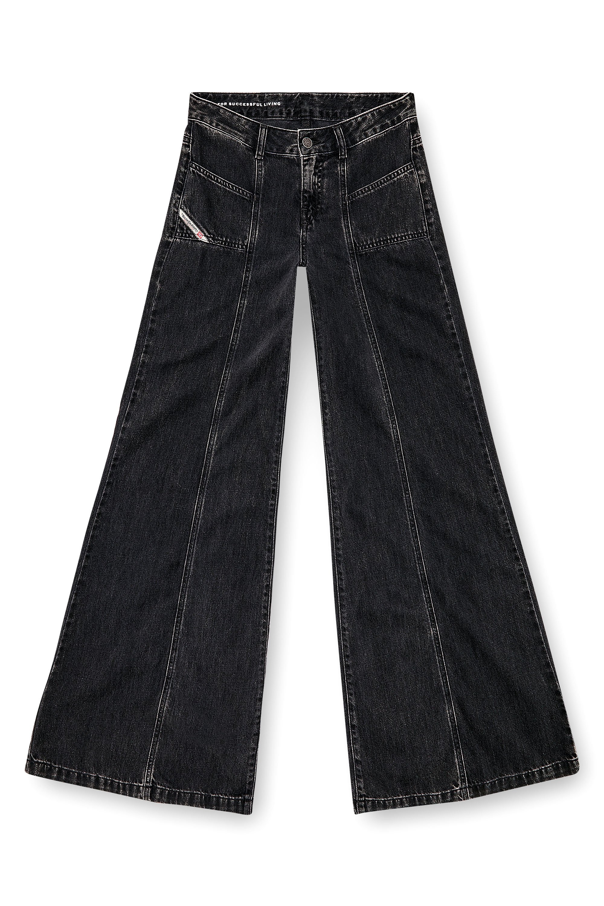 Diesel - Bootcut and Flare Jeans D-Akii 068HN, Black/Dark grey - Image 3