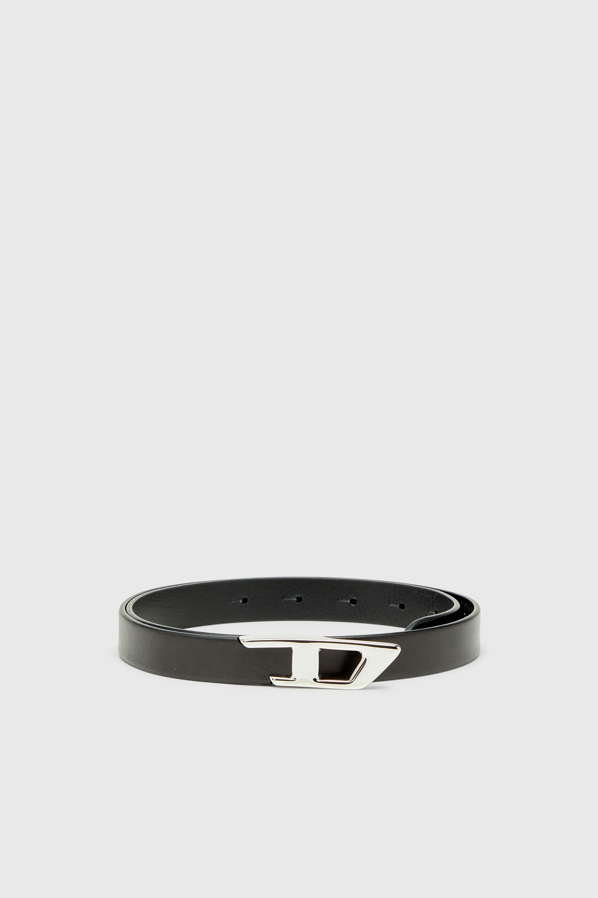 Diesel - B-D LOGO 2.0 20, Damen 2 cm Lederg&uuml;rtel mit D-Schnalle aus Metall in Schwarz - 1
