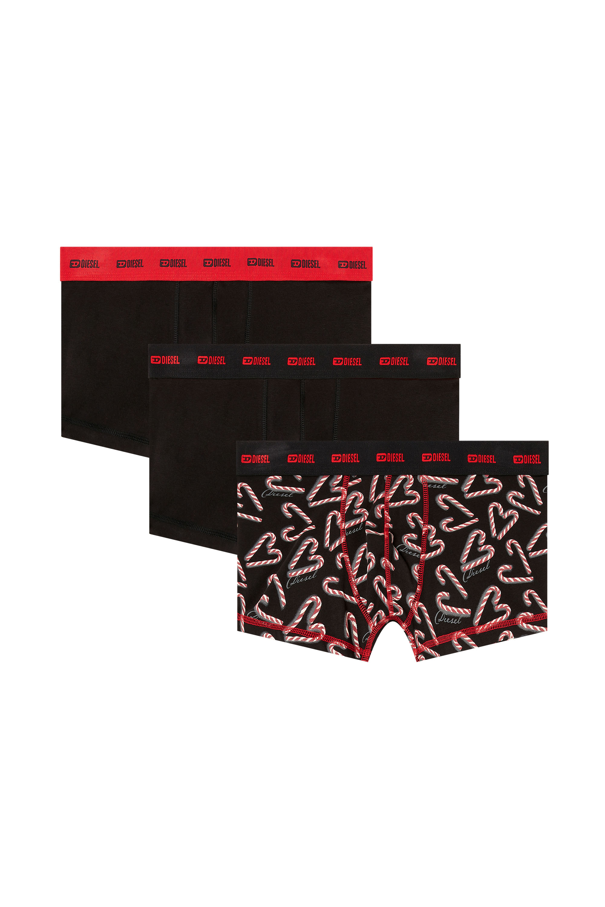 Diesel - DAMIEN-GFT-UTLT-3PACK, Herren Set aus drei Boxershorts aus Stretch-Baumwolle in Schwarz/Rot - 1